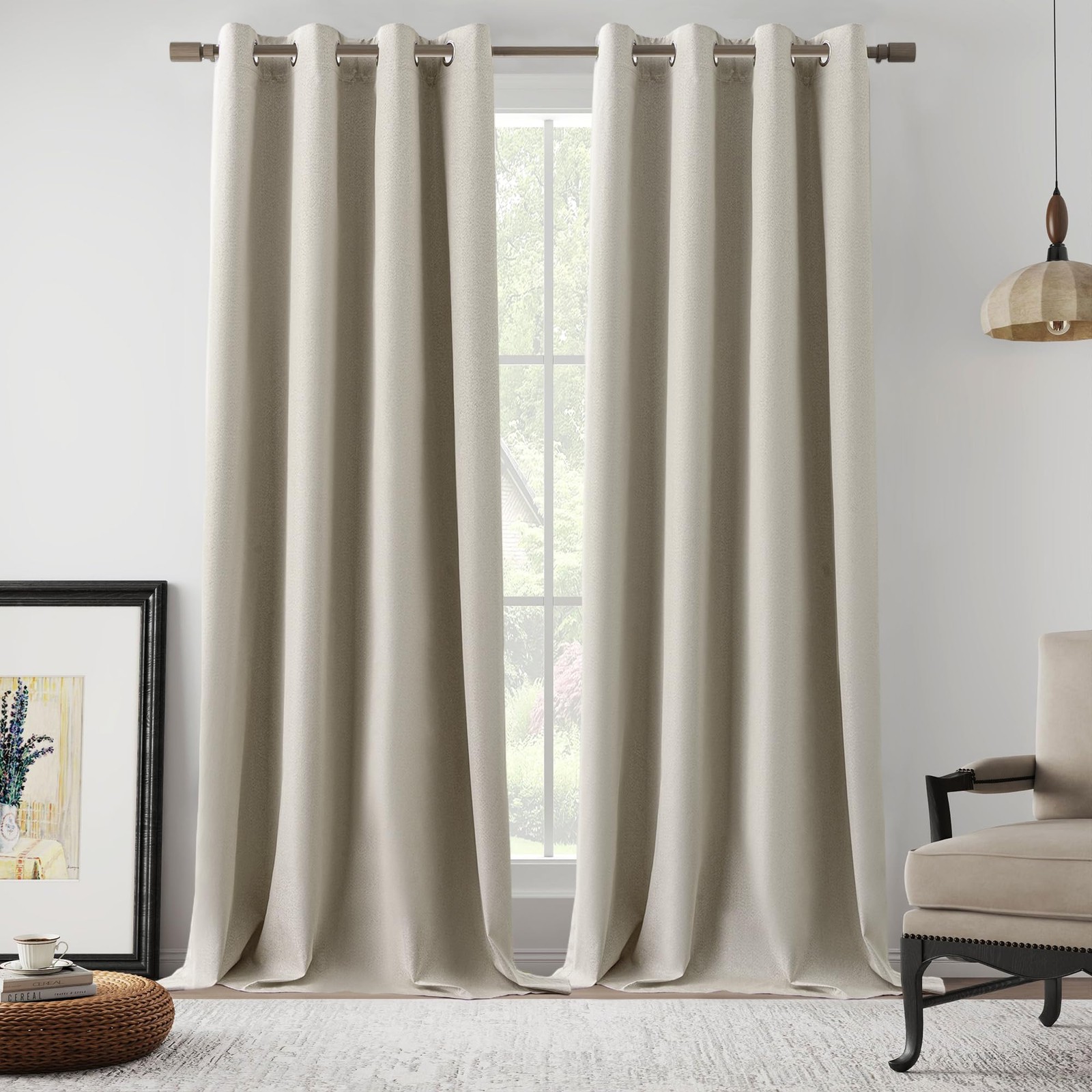 Full Blackout Curtains 120″ Long, 10 FT for Large Windows – Grommet Top