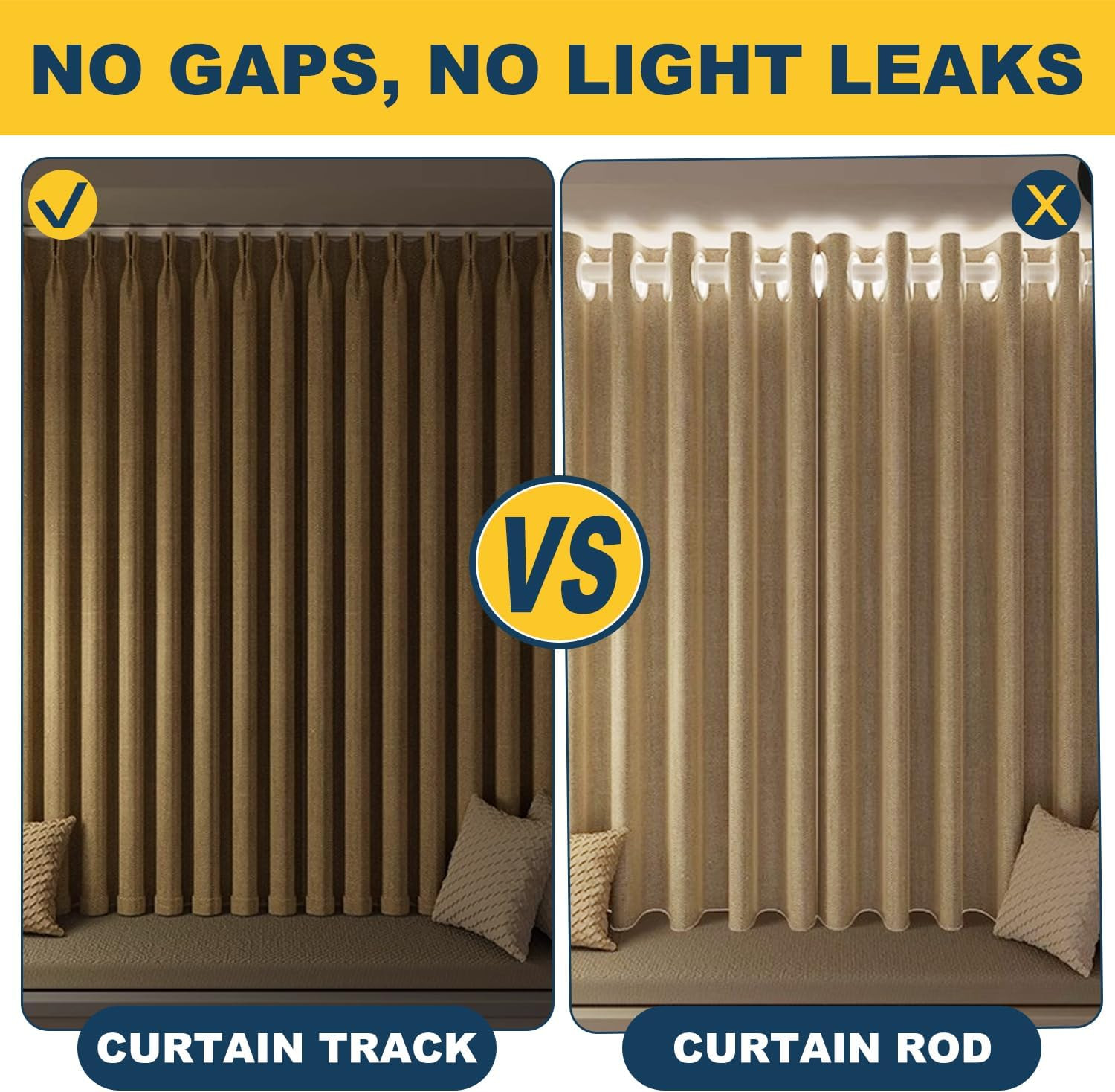 Retractable Curtain Track System, 6.9-8.5Ft/82.7-102.4In Ceiling & Wall Mounting