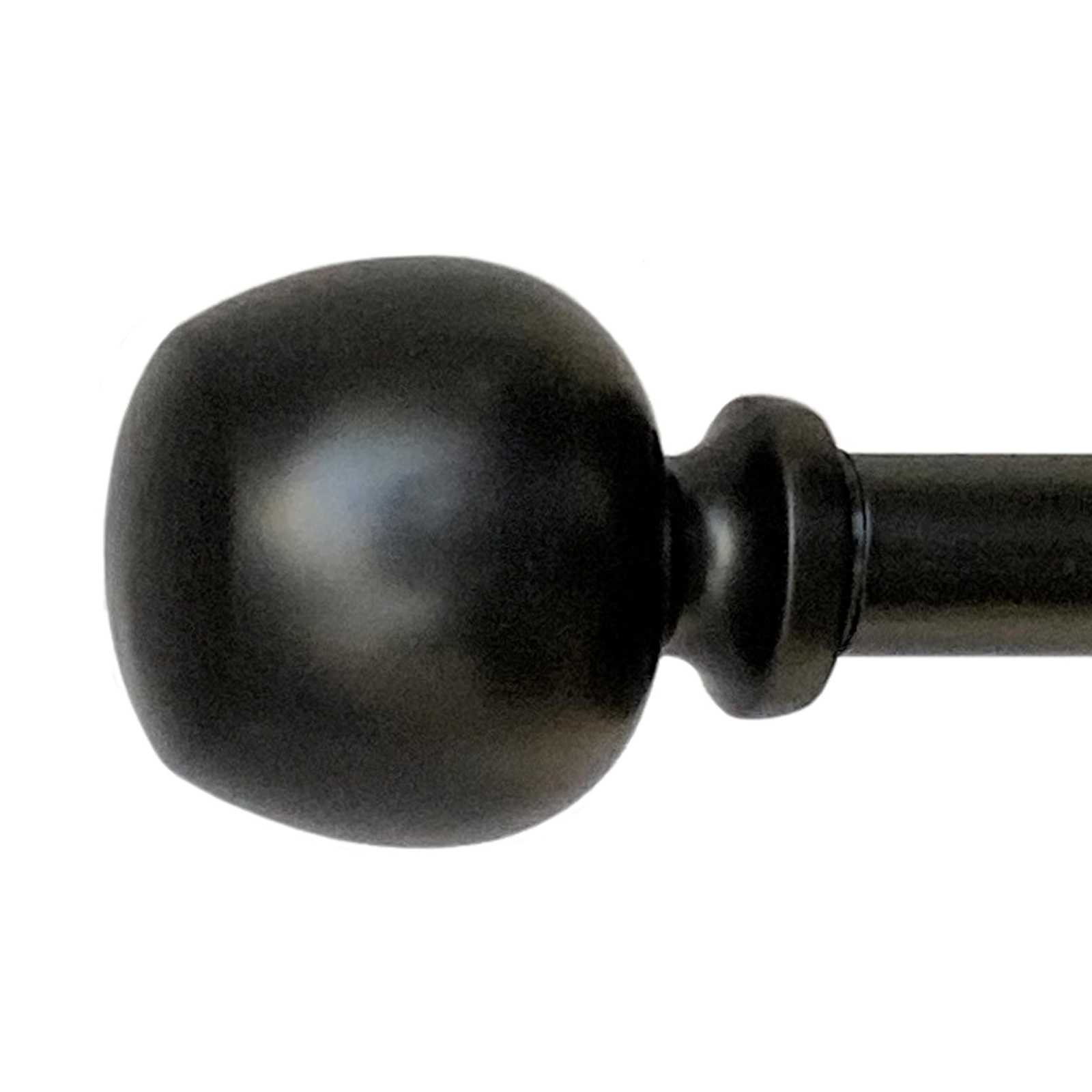 Morena Adjustable Curtain Rod Set 26-48 Inch Black 5/8 Inch Diameter