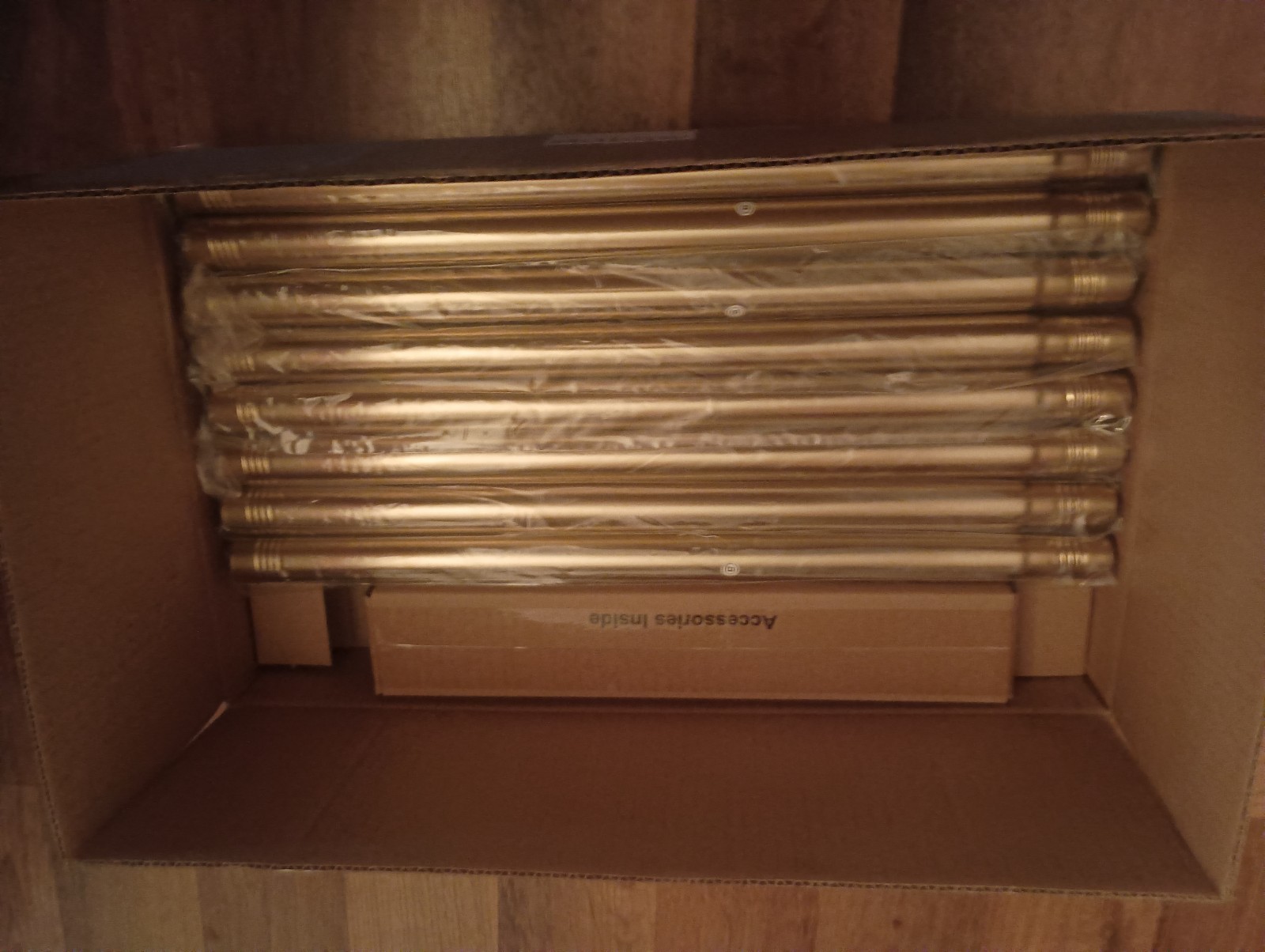 Byondeth Window Curtain Rods#WCR240G Gold Color Adjustable 16-48 In New Open Box
