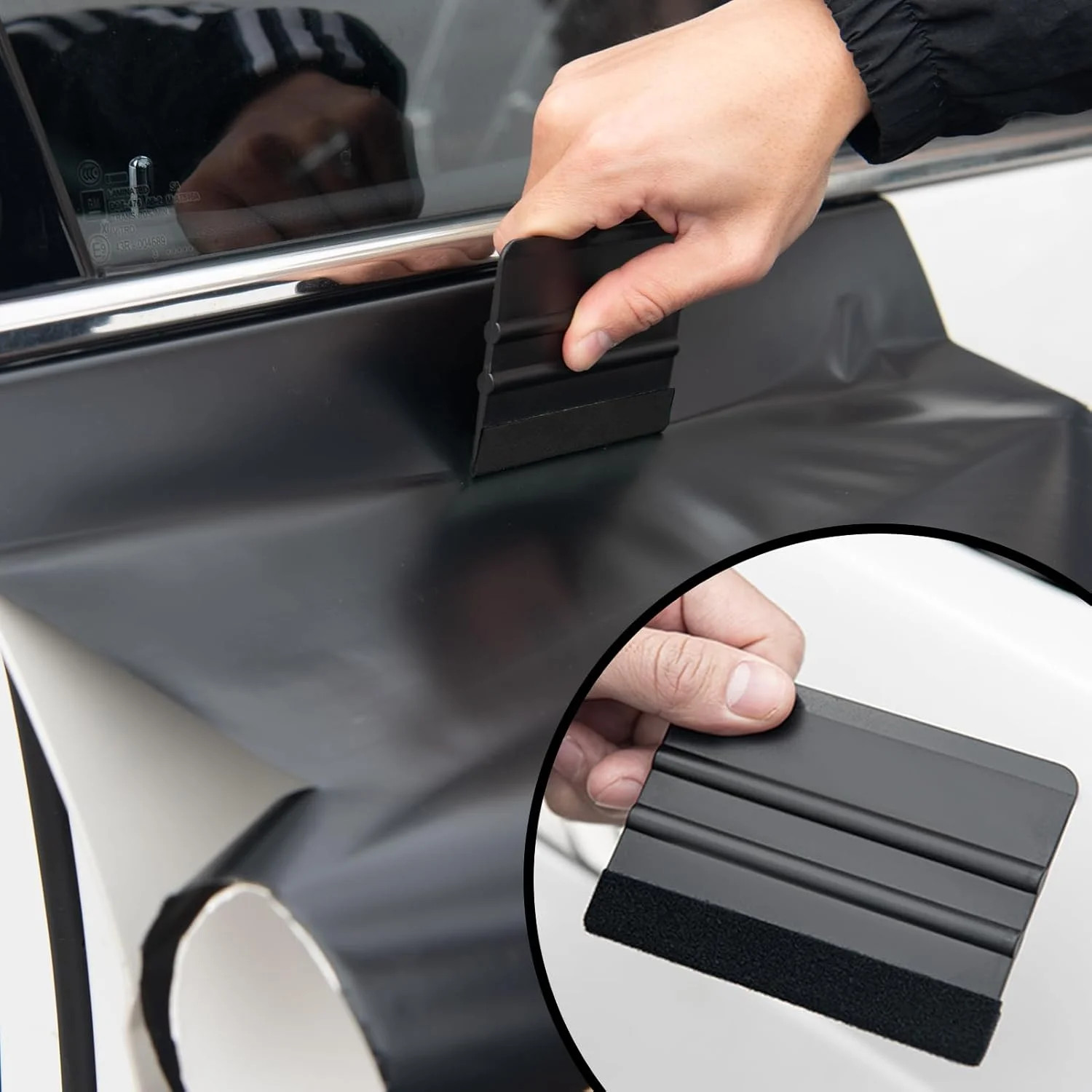Amzdepot Window Tint Kit, Professional Car Wrap Kit | Felt Squeegee and Felt Rep