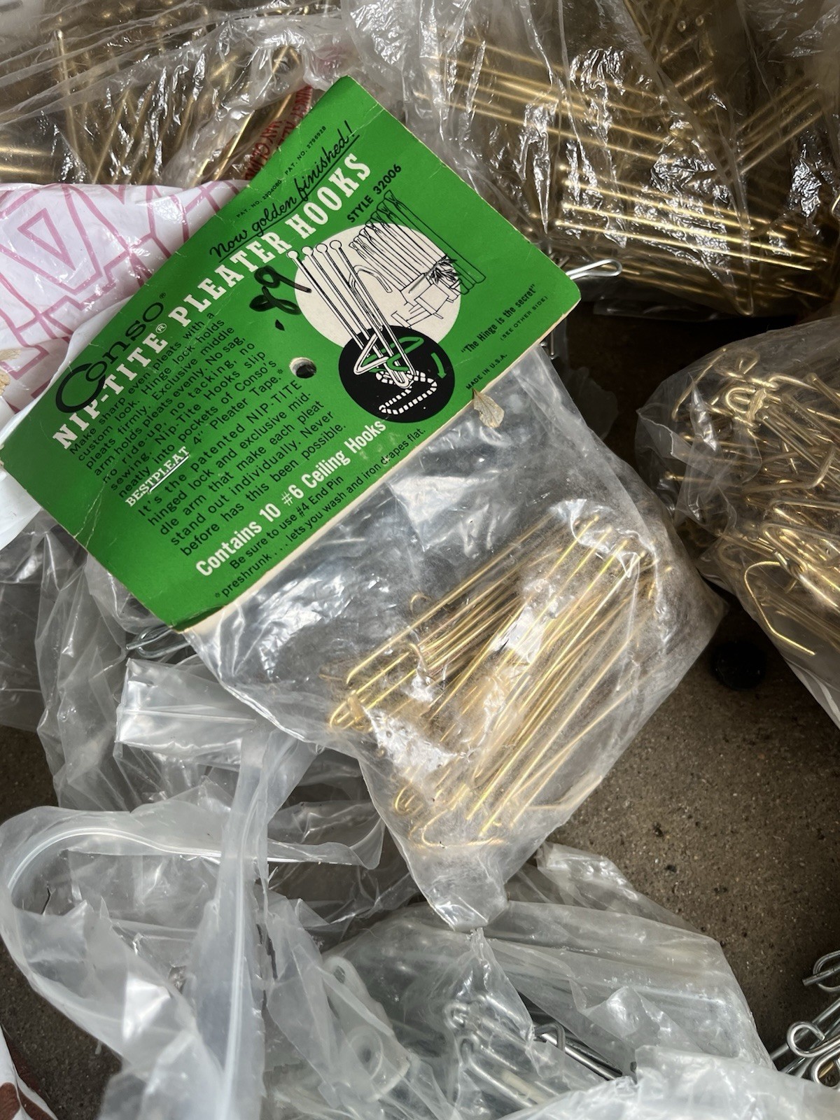 Over 10lbs Of Drapery Hooks, Various Sizes And Types. Some Gold Some Silver