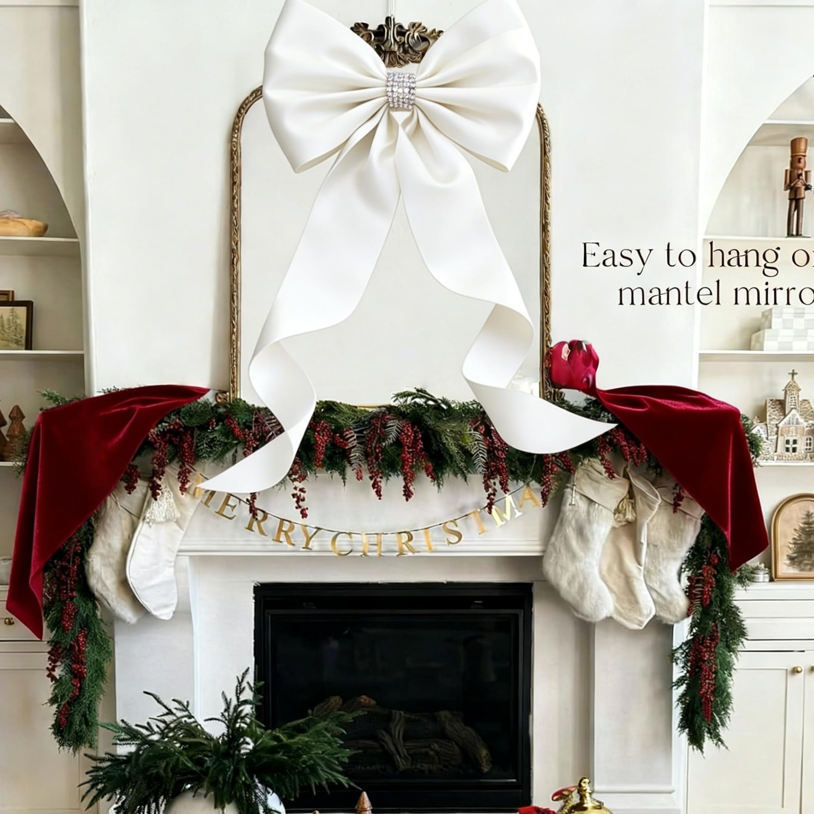 Giant Satin Bow 27×39 Inch Extra Large Decorative Bow for Christmas Tree Topp…