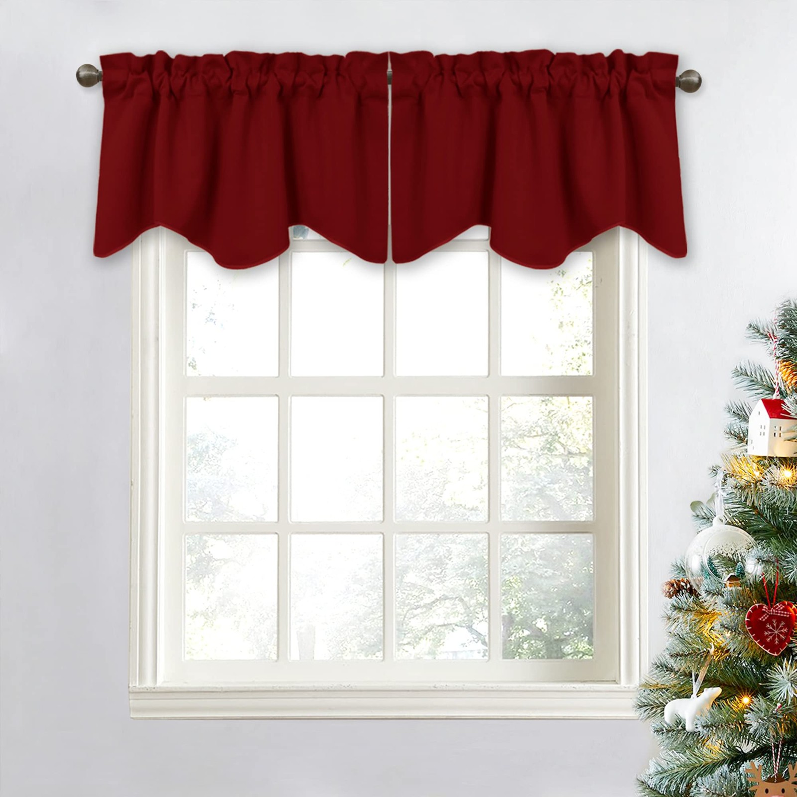 Window Valance – Burgundy Red Blackout Valance Elegant 52 inches by 18 inches…
