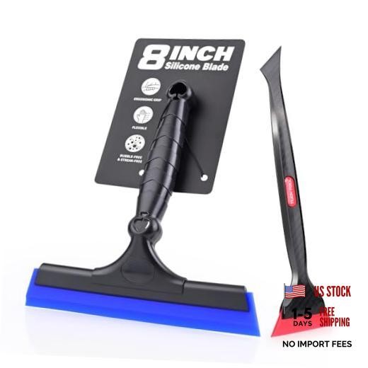 Window Tint Tool Mini Quarter Window Squeegee 8 inch Silicone Squeegee Kit