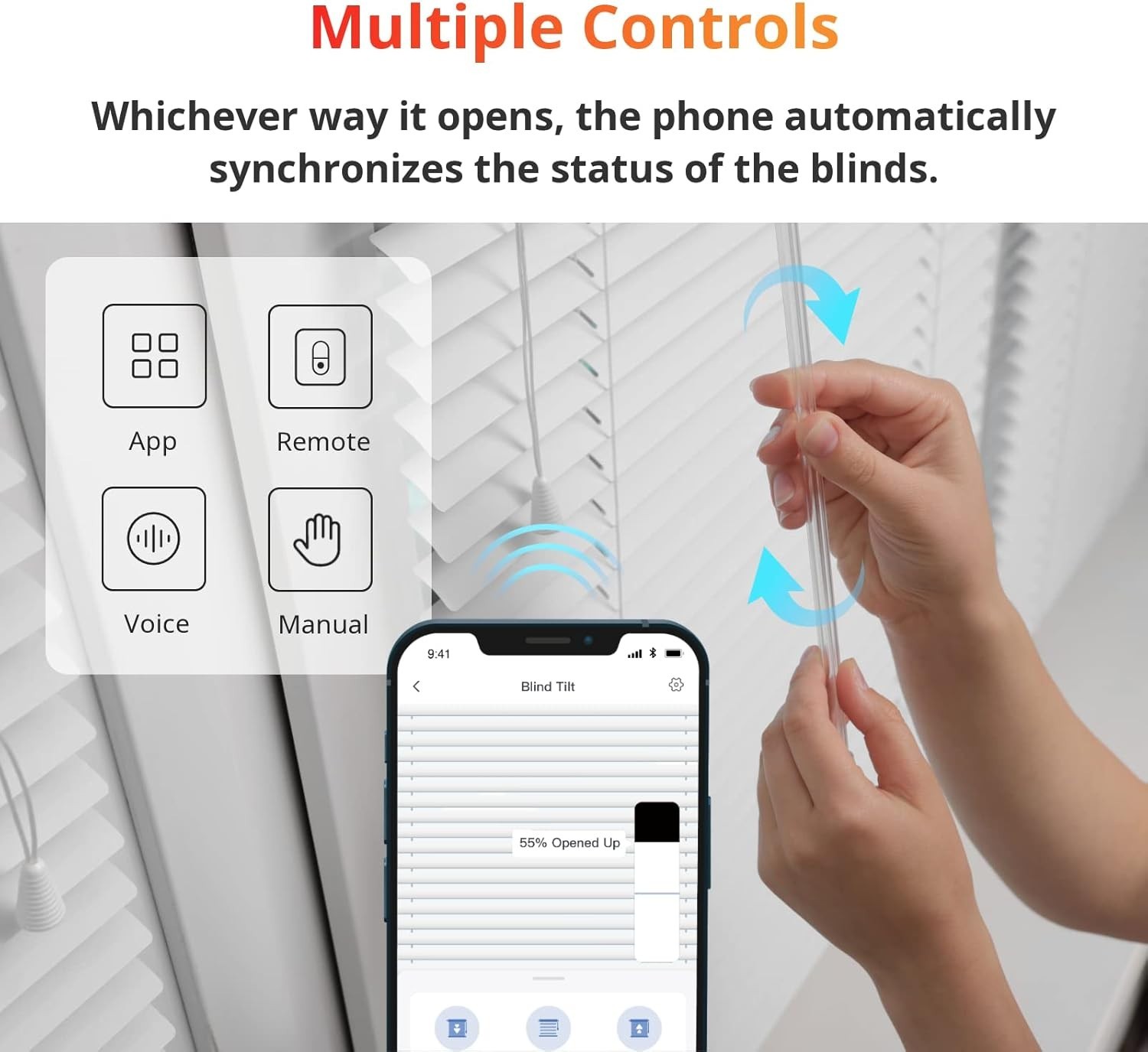 Blind Tilt Motorized Blinds – Smart Electric Blinds with Bluetooth Remote