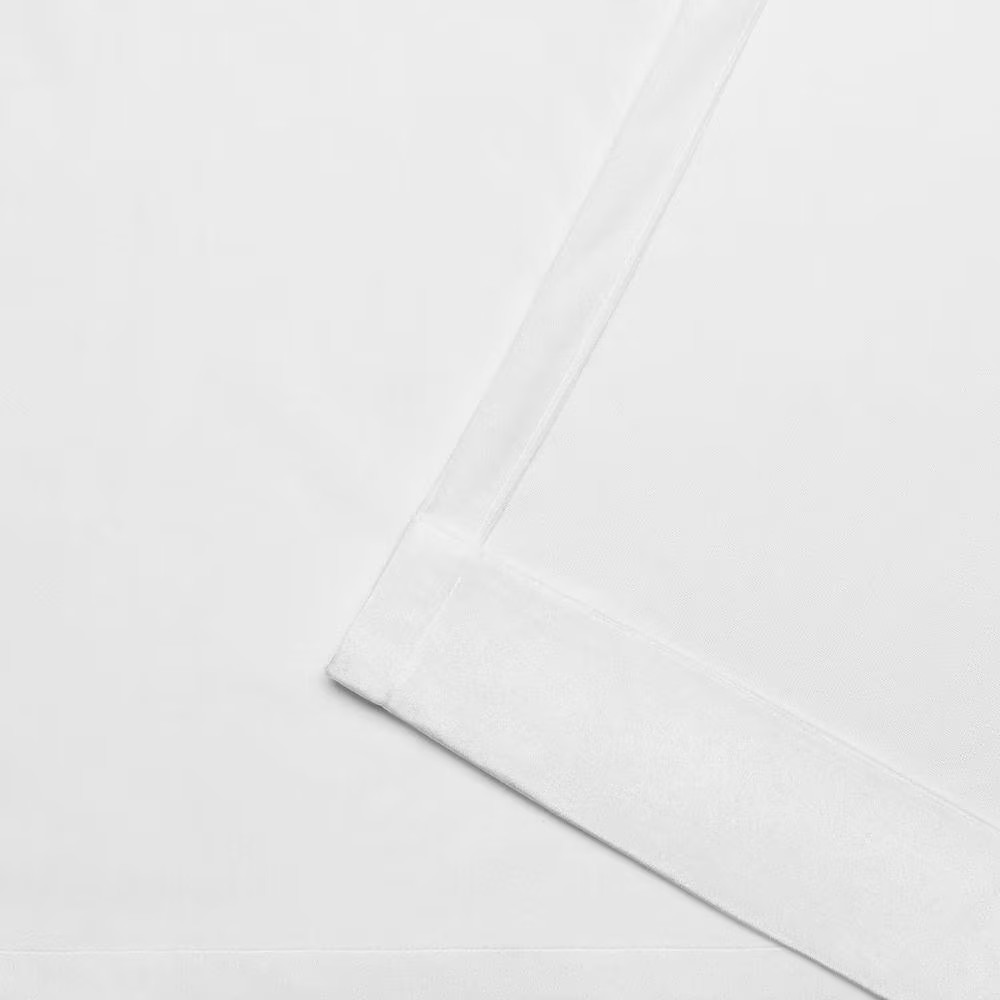 Velvet Winter White Solid Polyester 52 In. W X 96 In. L Hidden Tab Top Light Fil