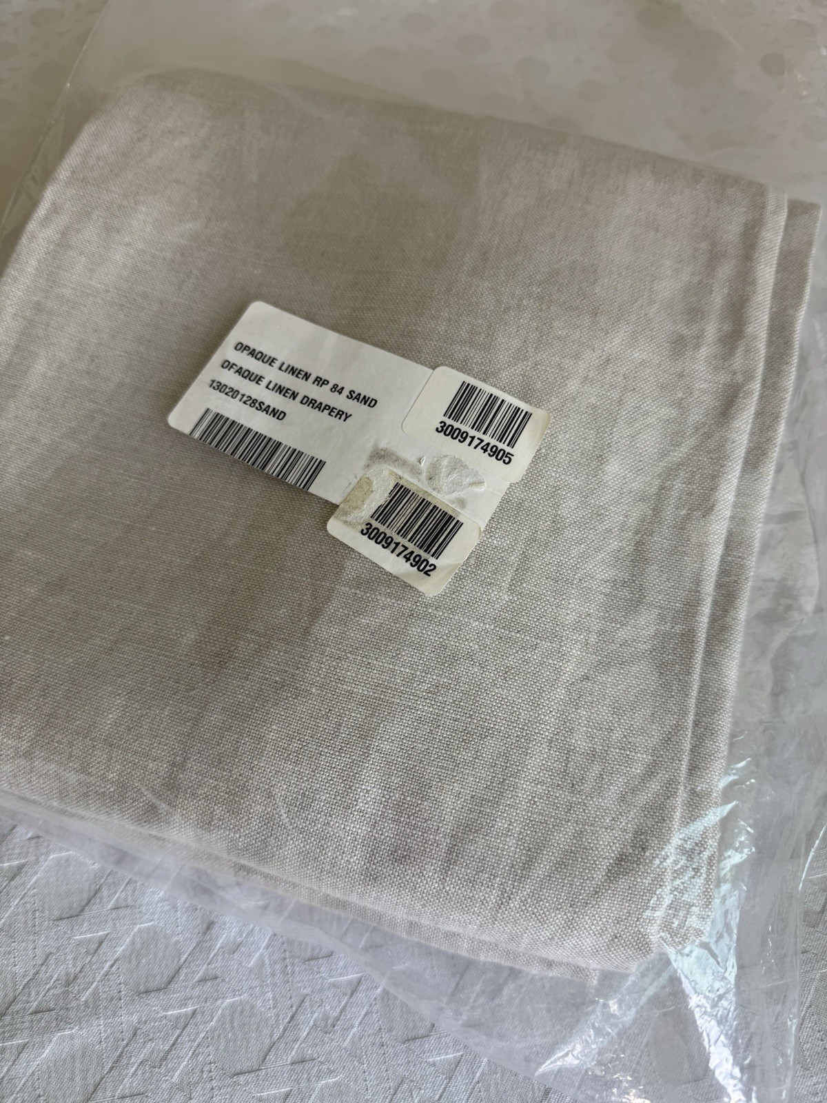 Restoration Hardware RH Belgian Opaque Linen Drapery 84″ Pair Color Sand NEW