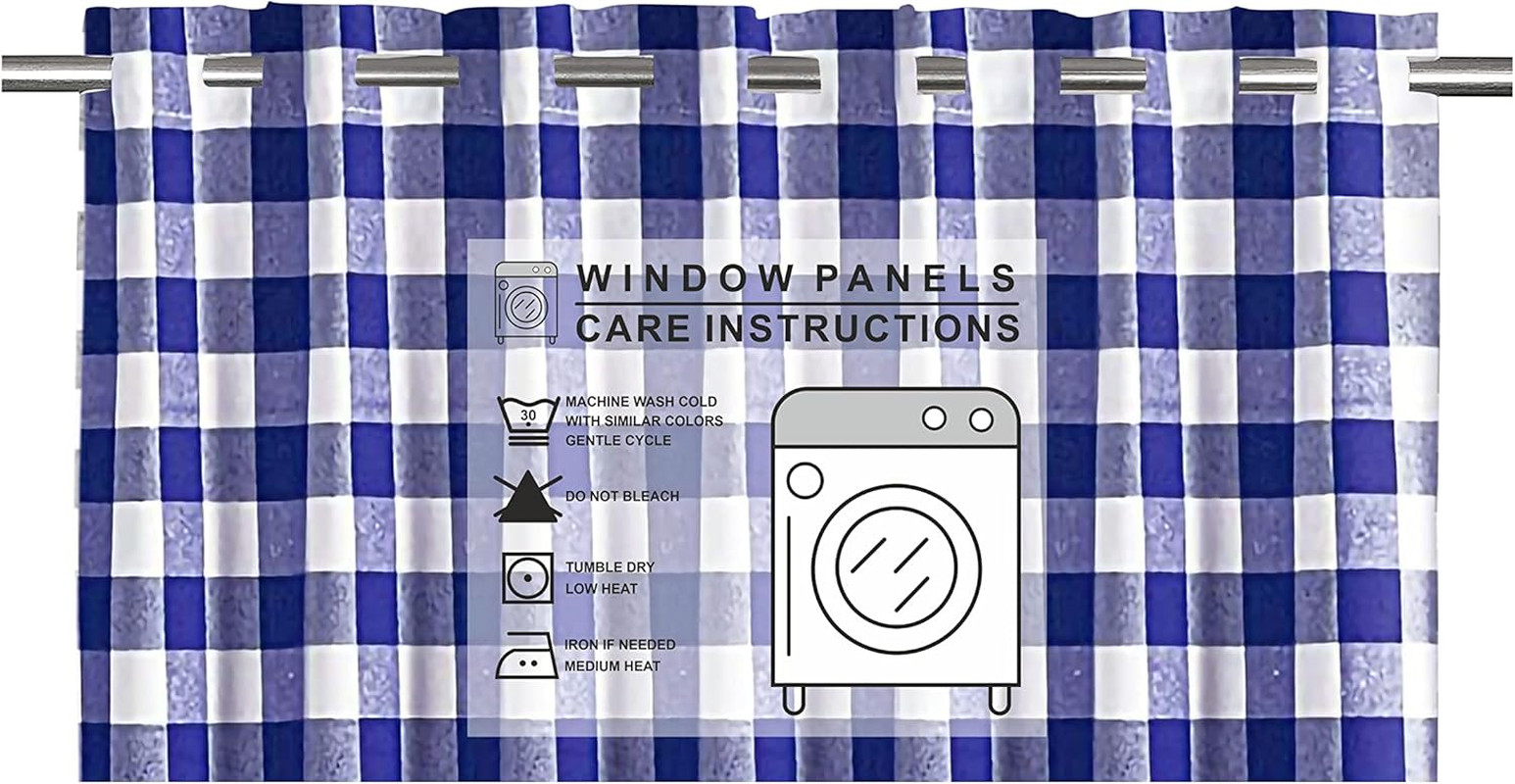 Rod Pocket Curtains 96 Inches Long,Bedroom Curtains 96 Inches Long,Buffalo Check