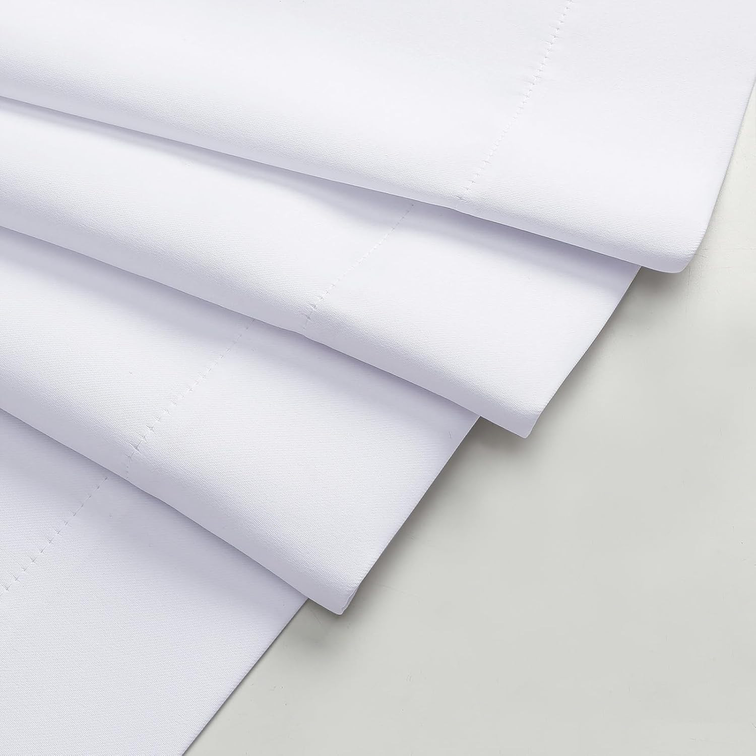 White Kitchen Curtains 36 Inch 2 Panel Light Filtering Rod Pocket Set
