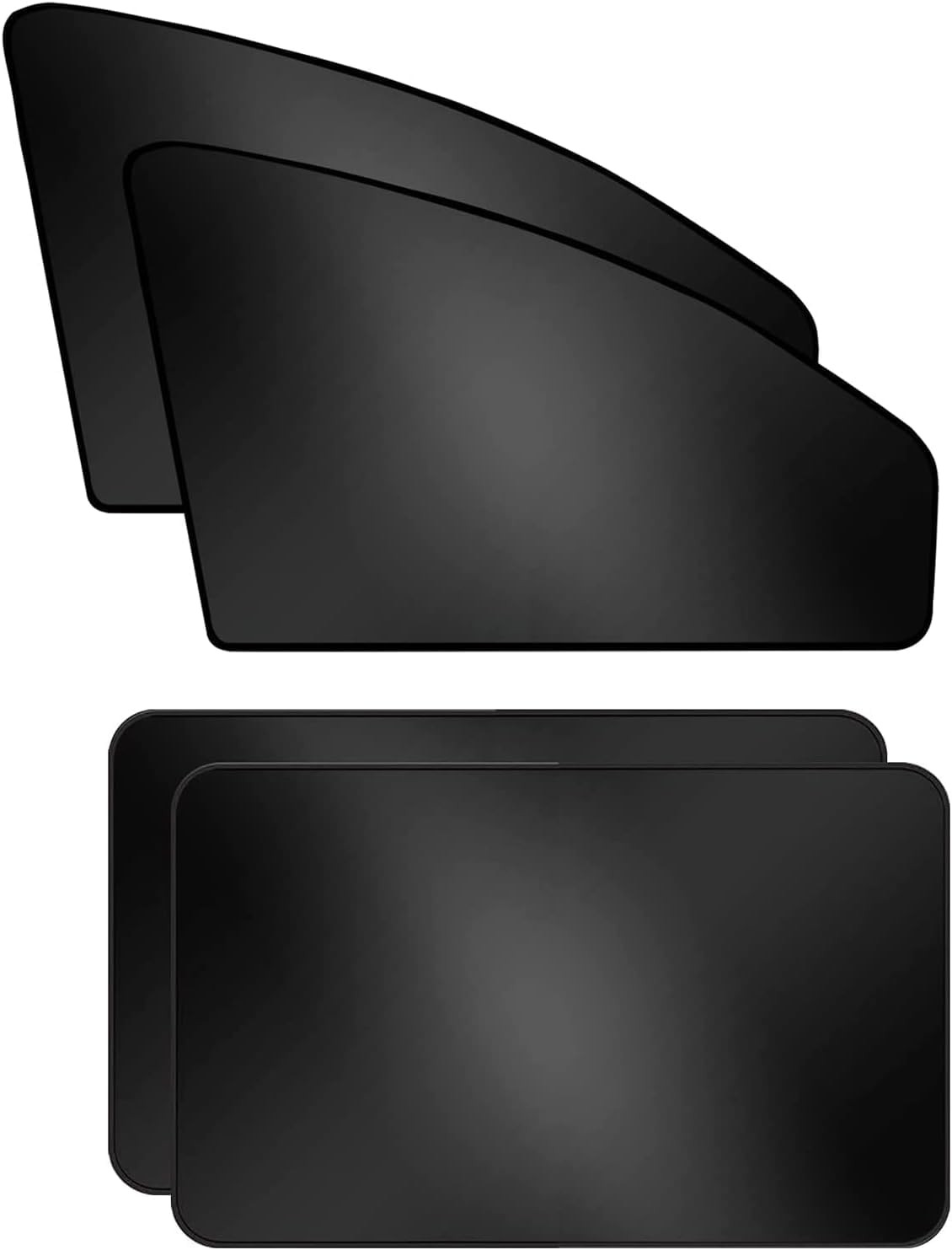 ZATOOTO 4 Pack Car Privacy Curtains, Full Blackout Blackout-4pcs, black