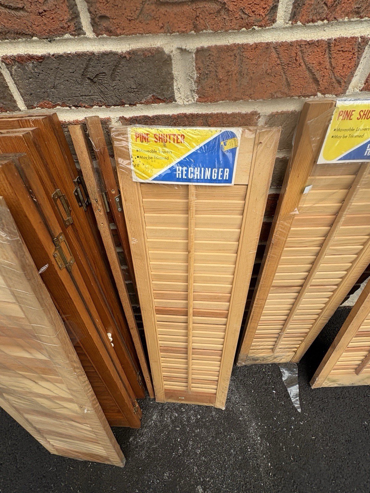 Vintage Pine Shutters Hechinger Unfinished NOS 9” X 32” Made In USA Set Of 3