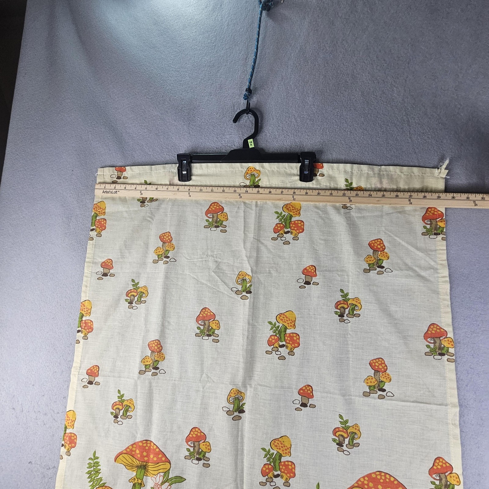 Merry Mushroom 36″ Cotton Cafe Curtain Tier Panel Kitchen Rod Pocket Vintage 70s