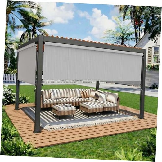 Outdoor Roller Shade, 420GSM New Material Patio Shade with 95% UV Protection,