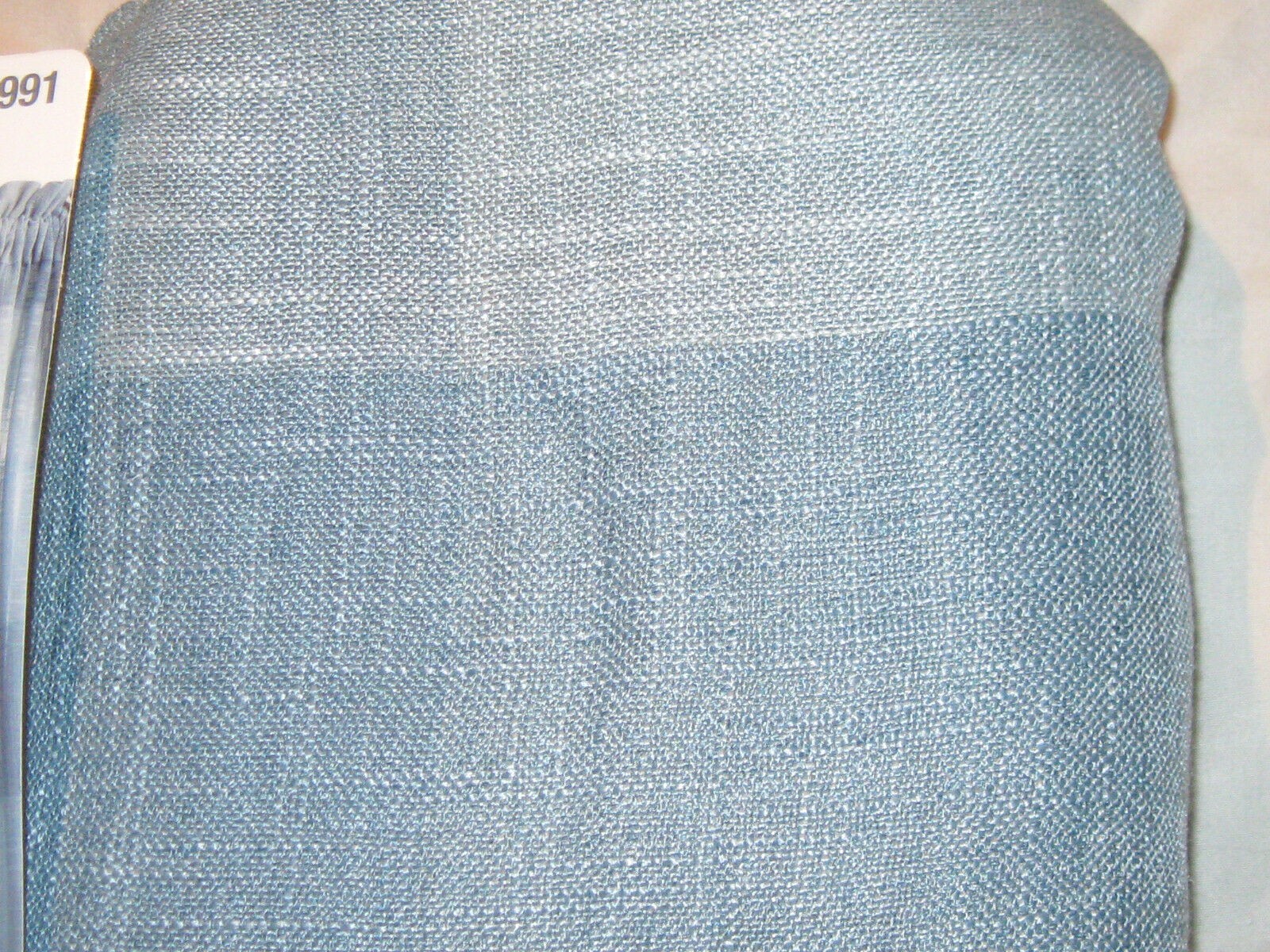 Style Selections Blue Curtain Drape Kenna Mineral Check Panel 50″ x 84L NIP