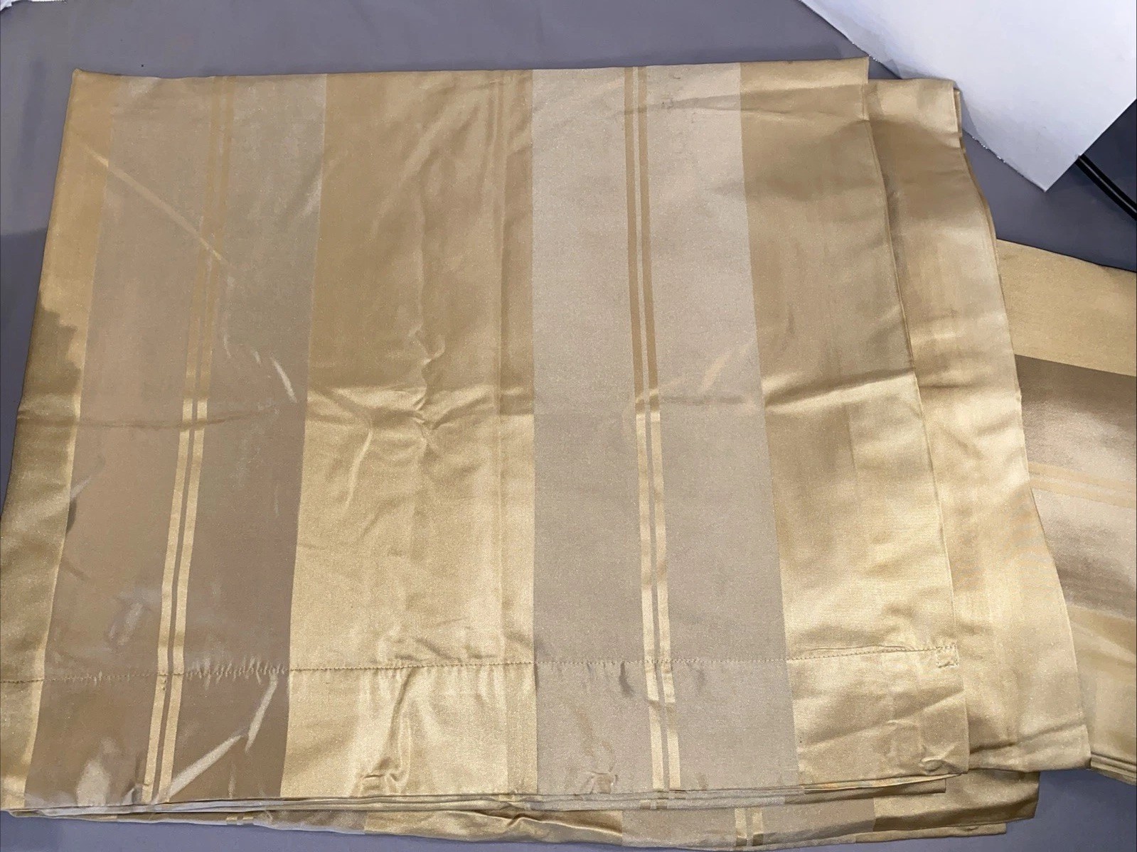 6 Panels Restoration Hardware Gold 100% INDIA SILK Curtains Drapes 51X84” Lined
