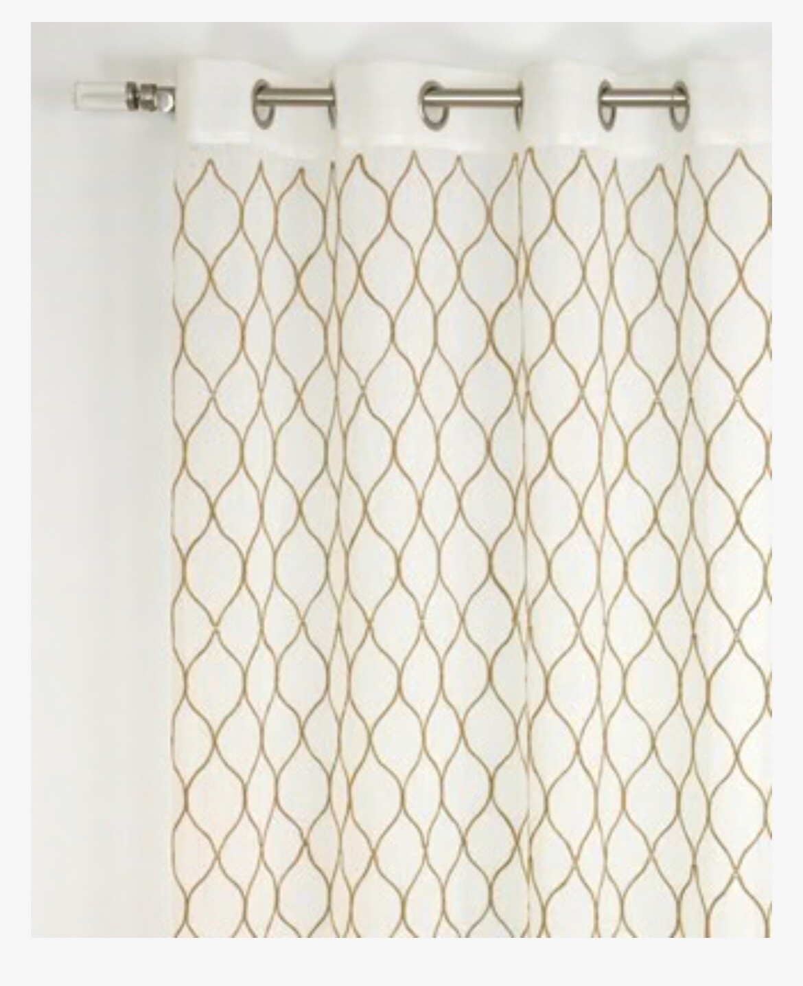 Maroni White Sheer Curtain Panel – Jute One Panel 54” X 96” /137 Cm X 244cm