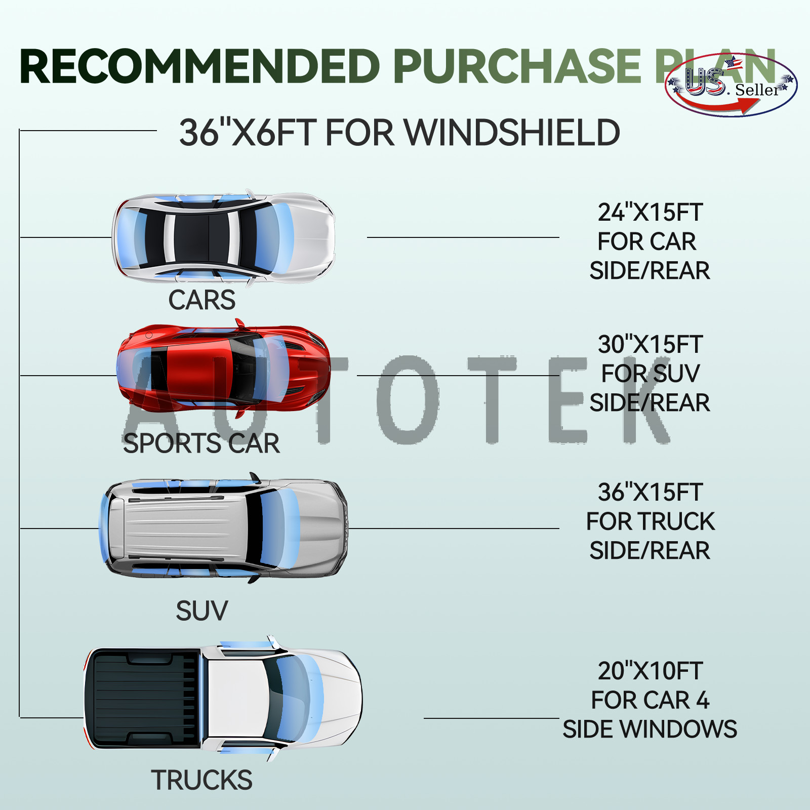 2ply Premium Window Tint Roll for Home, Office, Car, Auto – Any Size & Shade