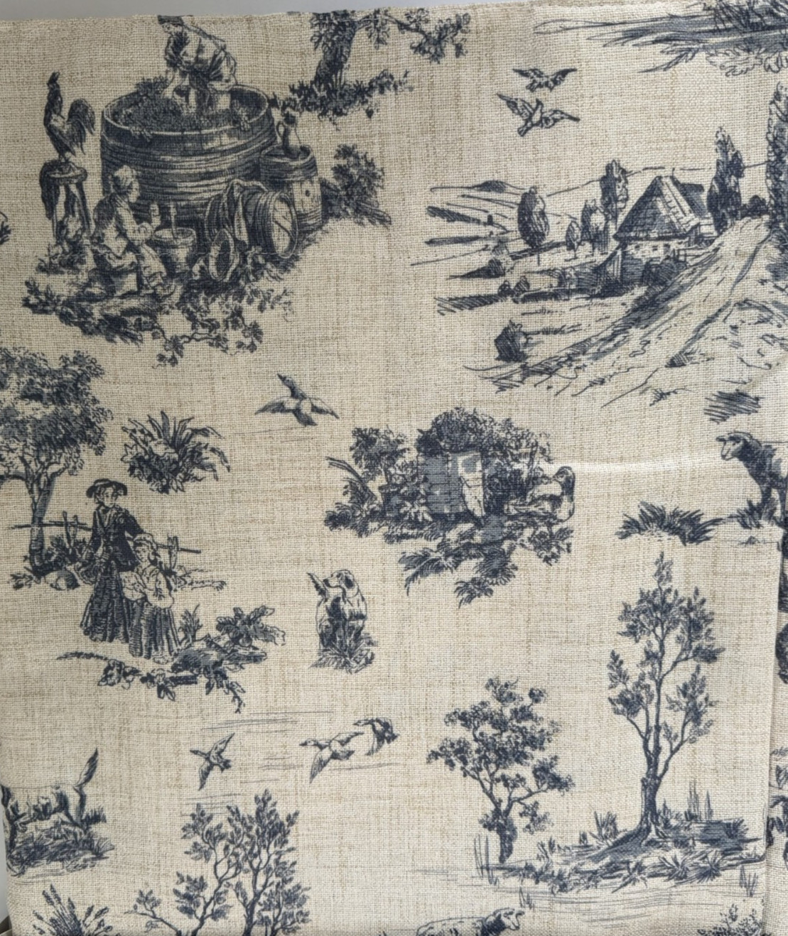 New Envogue French Country Toile Cottage Drapes Curtains 37″ x 96′ Set of 4
