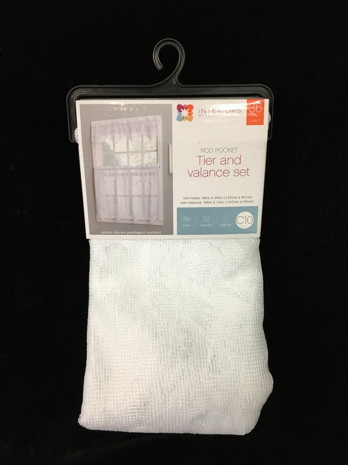INTERIORS by DESIGN Tier & Valance 100% Polyester