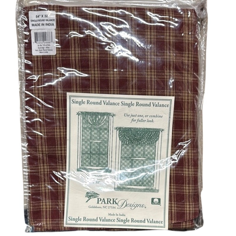 New in Package Park Designs Wine Single Round Valence 54″x32″ Item #315-747K