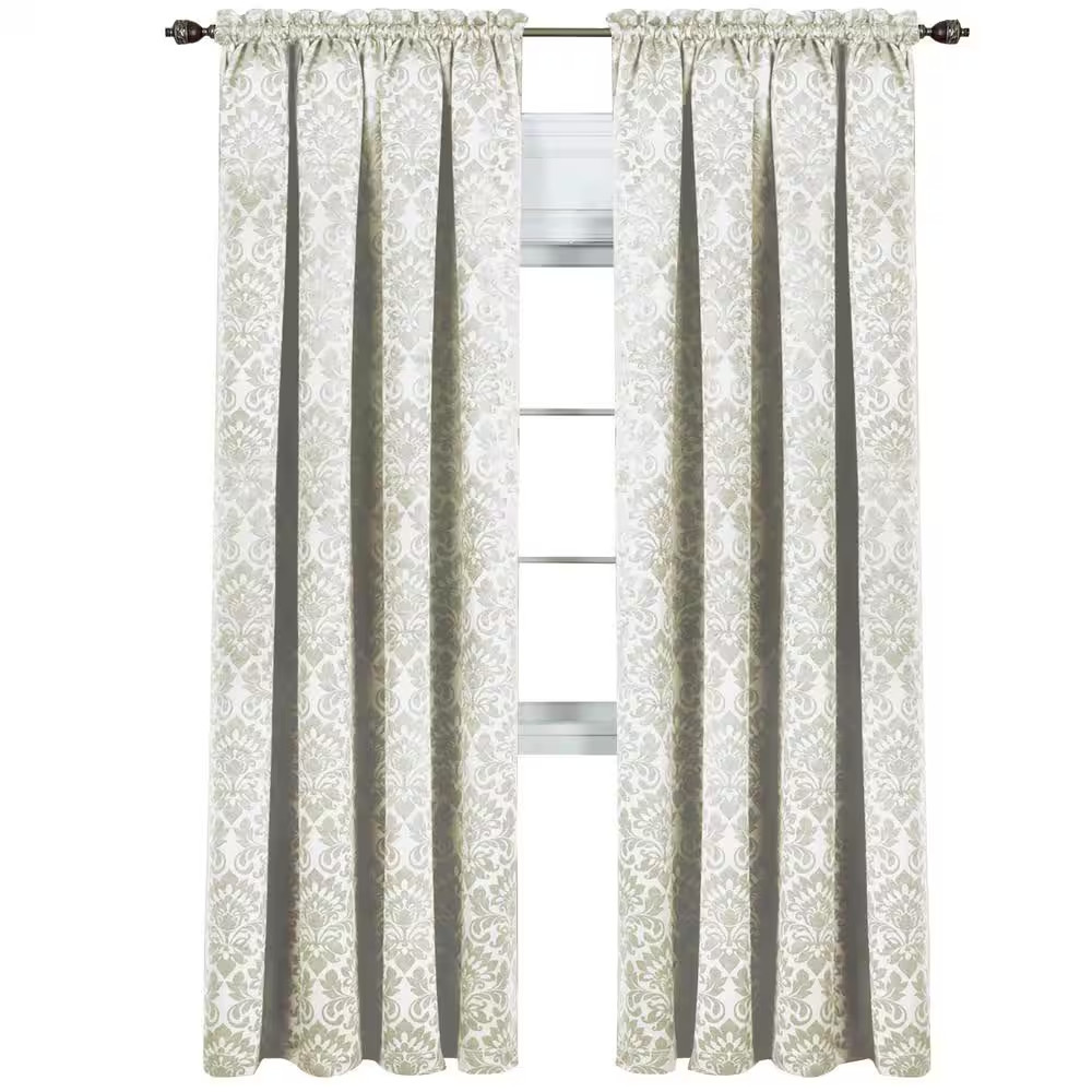 Sutton 52 In. W X 84 In. L Polyester Blackout Window Panel in Ivory