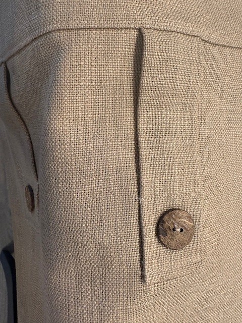Custom Tab Top Lined Tan Valance with Buttons 108.75 in x 17 in