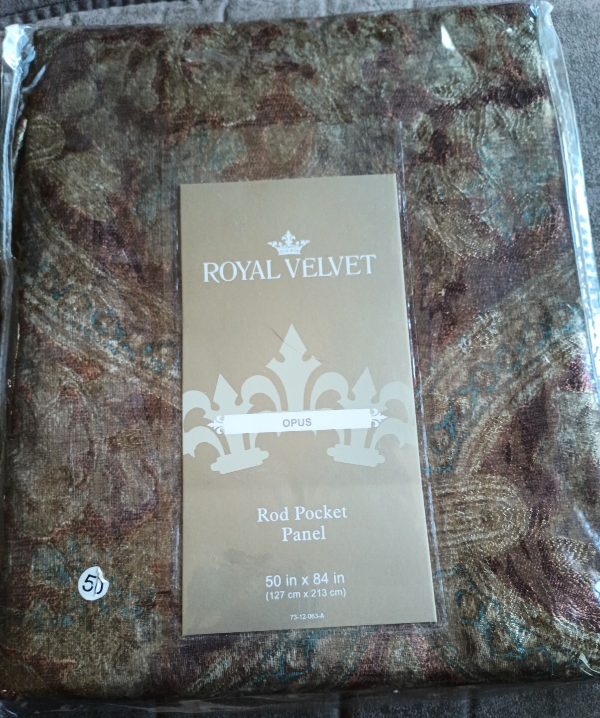 Royal Velvet Opus Sheer Rod Pocket Panel Palmetto Red NIP