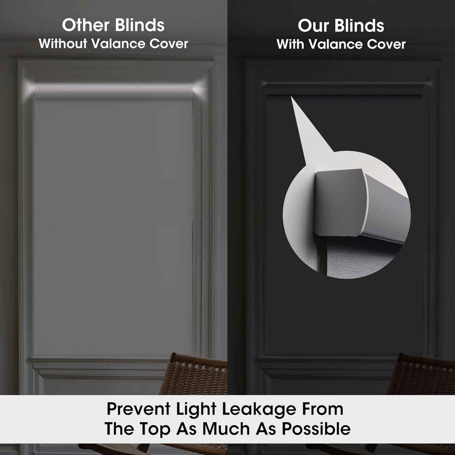 Remote Control Motorized Blackout Blinds – 35″ W x 72″ H, Grey