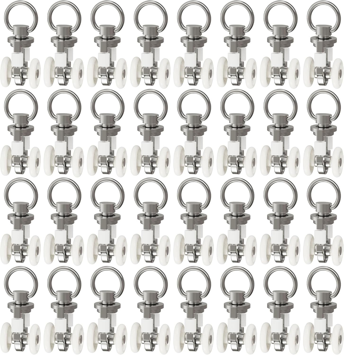 50Pcs 0.55″ Dia Curtain Track Rollers Alloy Twin Wheeled Carriers Drapery Rail f