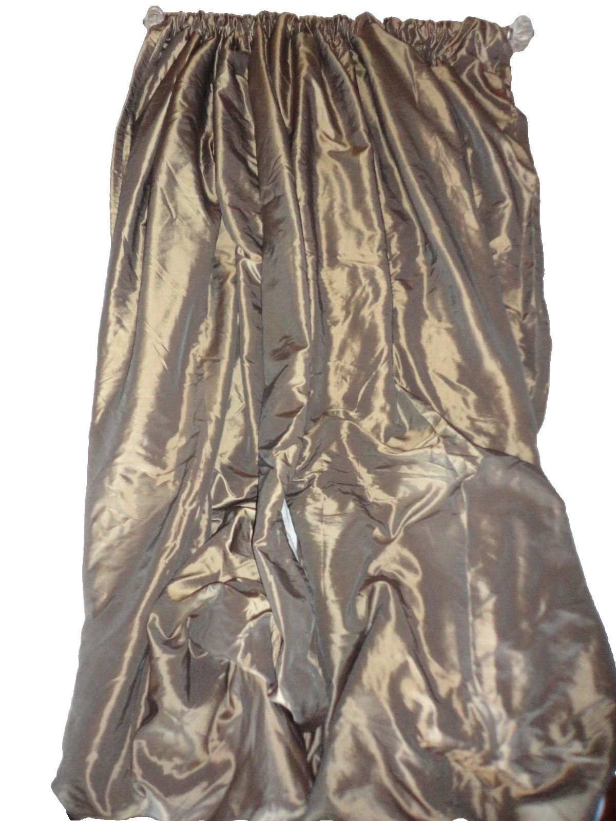 PERI IRIDESCENT FAUX SILK GOLDEN BRONZE THERMAL (2) PANELS CURTAINS 53×83