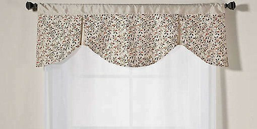 Festival Lined Valance in Almond, 48″ x 17″, NEW