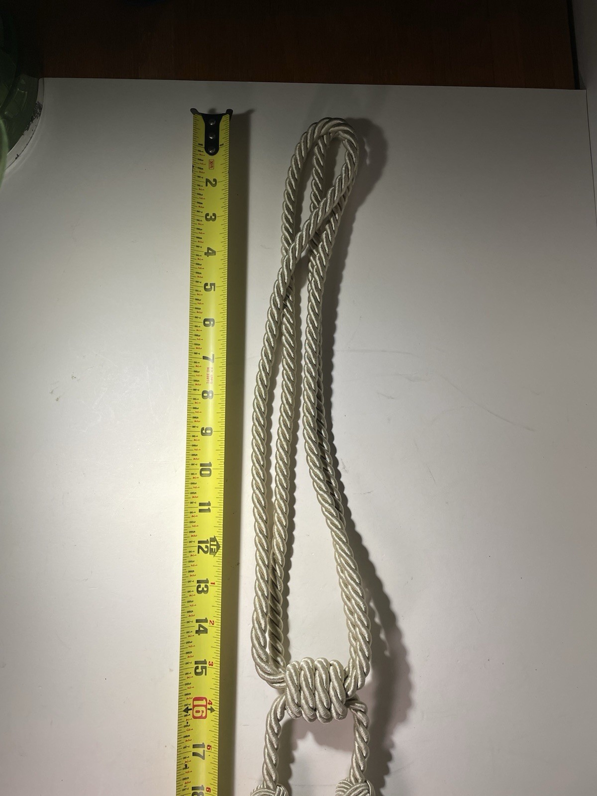 1 Pc. Large Beige Off-white Double Tassel Curtain Drape Tie-back Corded Rope 27″