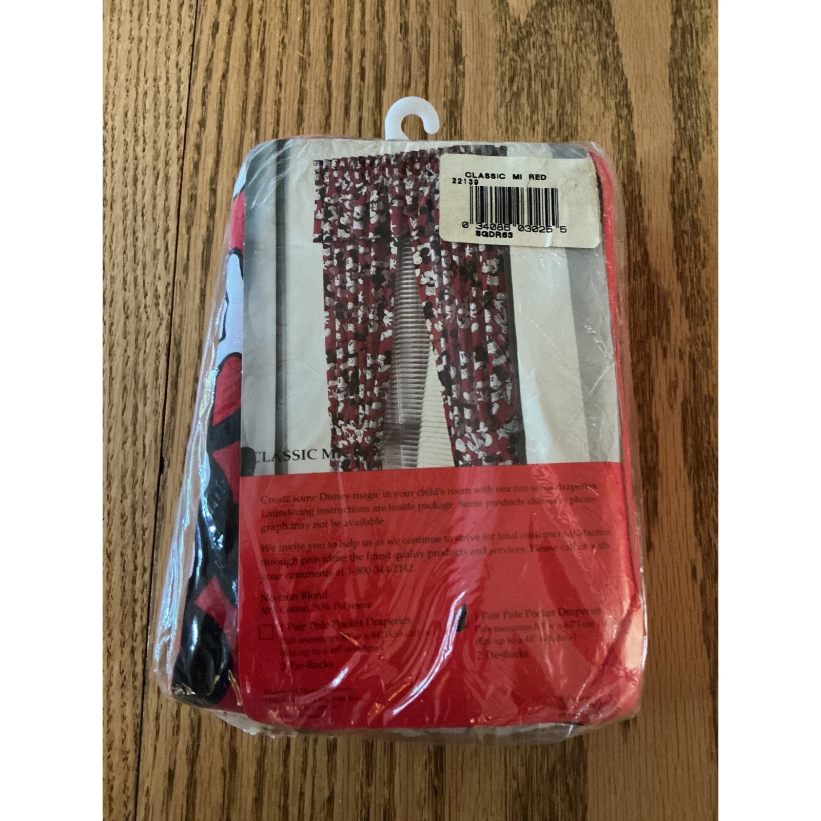 Disney Classic Mickey Mouse Red Curtains 80×63 Pole Pocket Drapes Vintage NIP