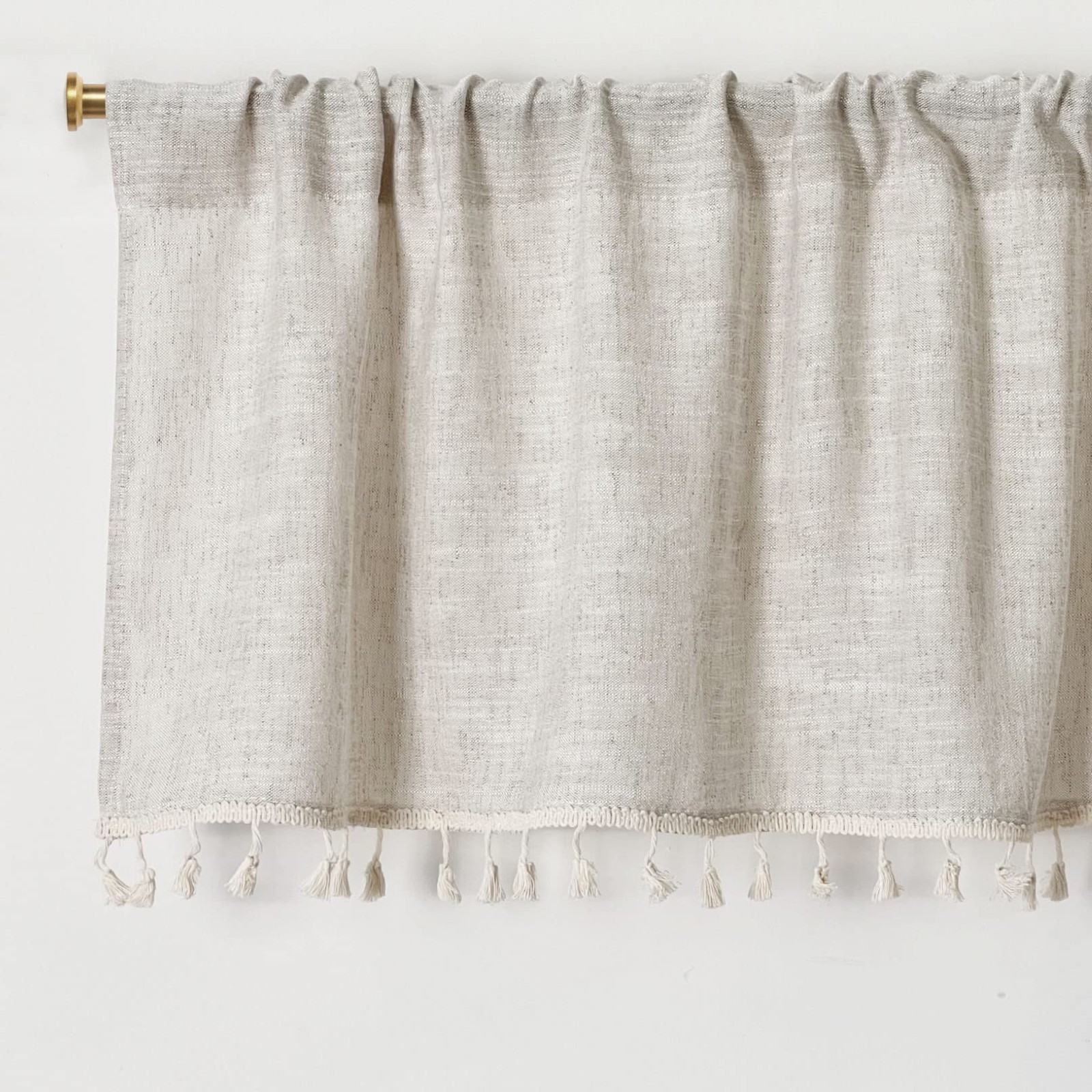 Boho Tassel Kitchen Valances for Windows Modern Farmhouse Cotton Linen Valanc…