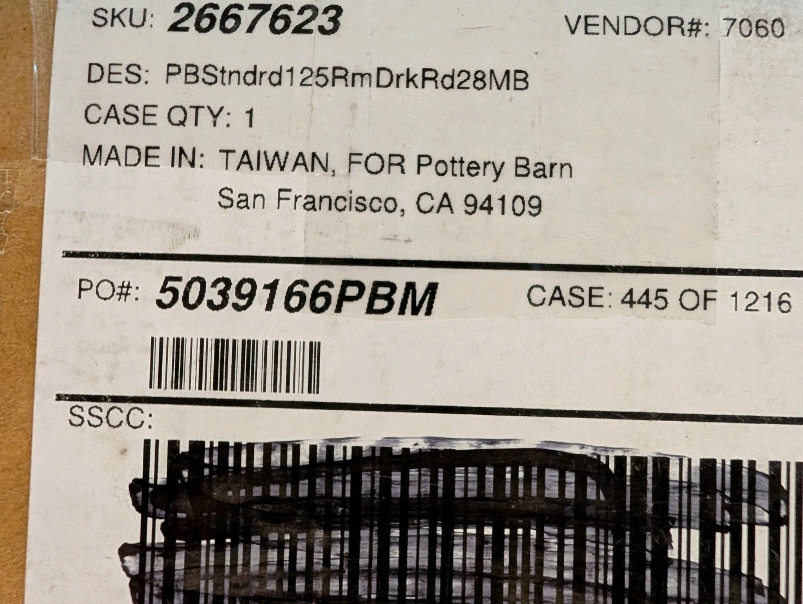 POTTERY BARN Standard Curtain Rod/Wall Bracket-28-48″-1.25″ diam-Matte Black-NWT