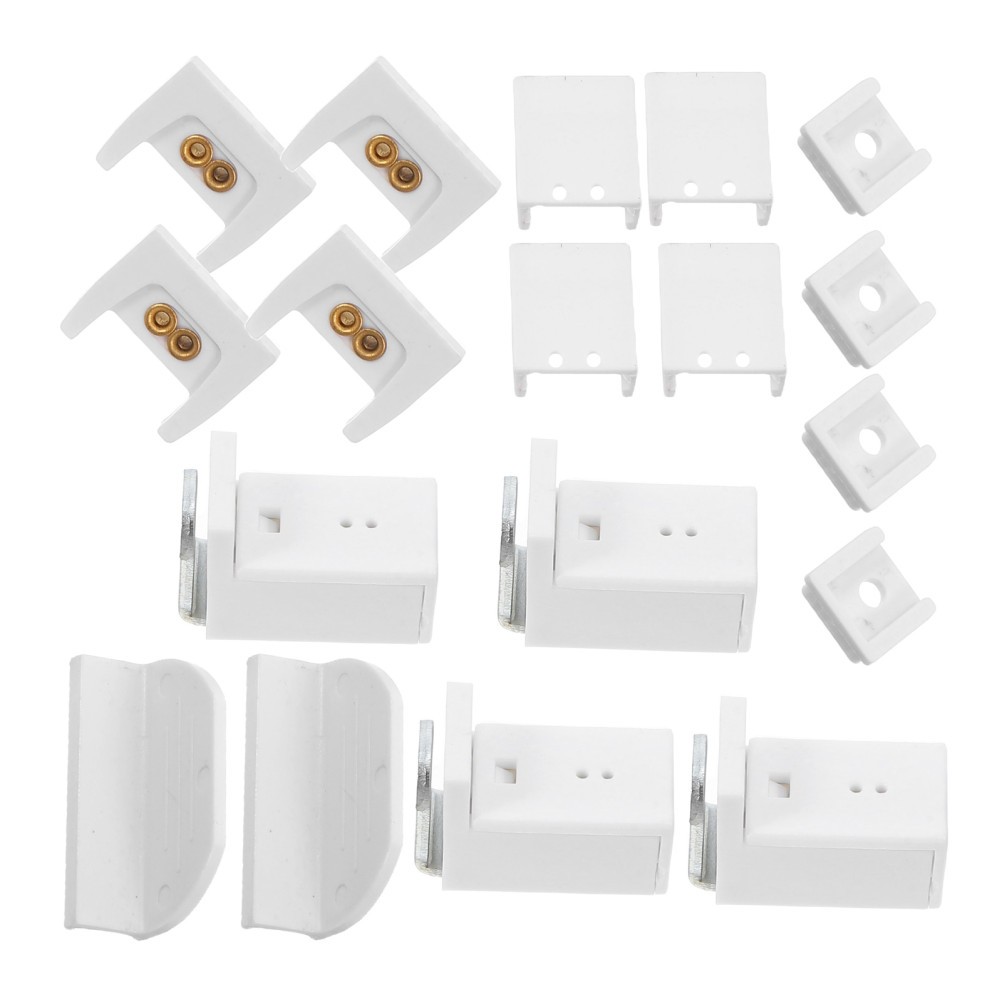 18Pcs White Vertical Blind Repair Brackets ABS Copper Stainless Steel Parts