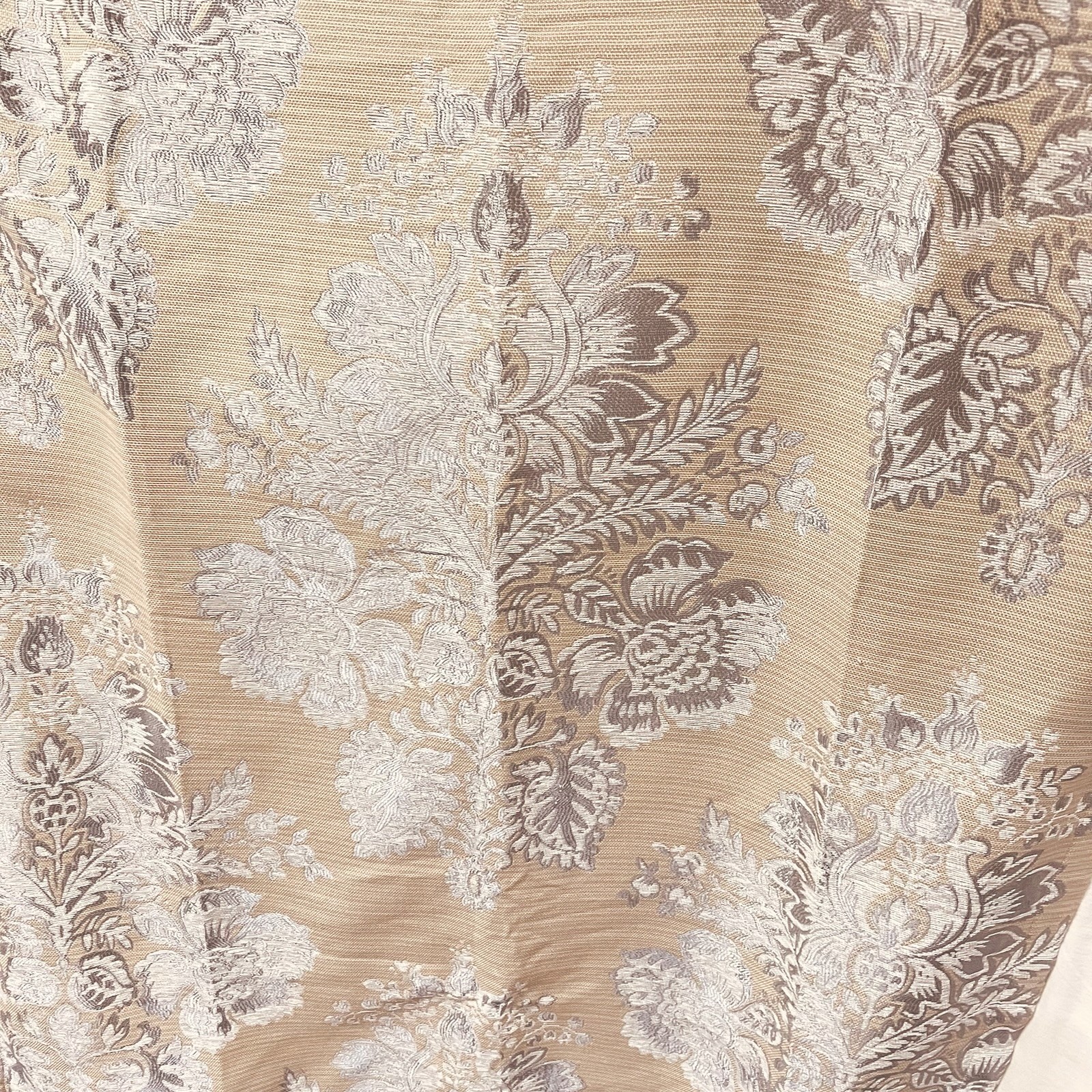 Croscill Jacquard Damask Curtains 42×88 Lined Rod Pocket Neutral Classic