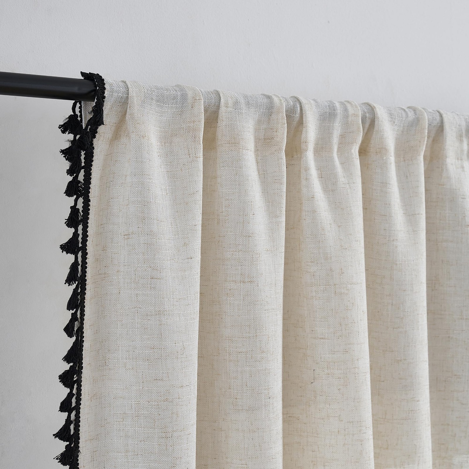Short Curtains for Small Window Natural Linen Blended Farmhouse Curtains Coun…