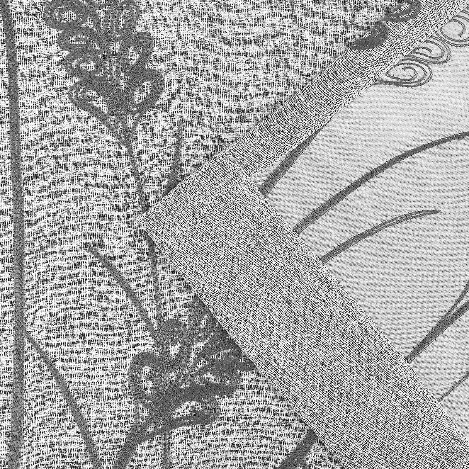 Melodieux Wheat Embroidery Linen Textured Curtains For Living Room Bedroom