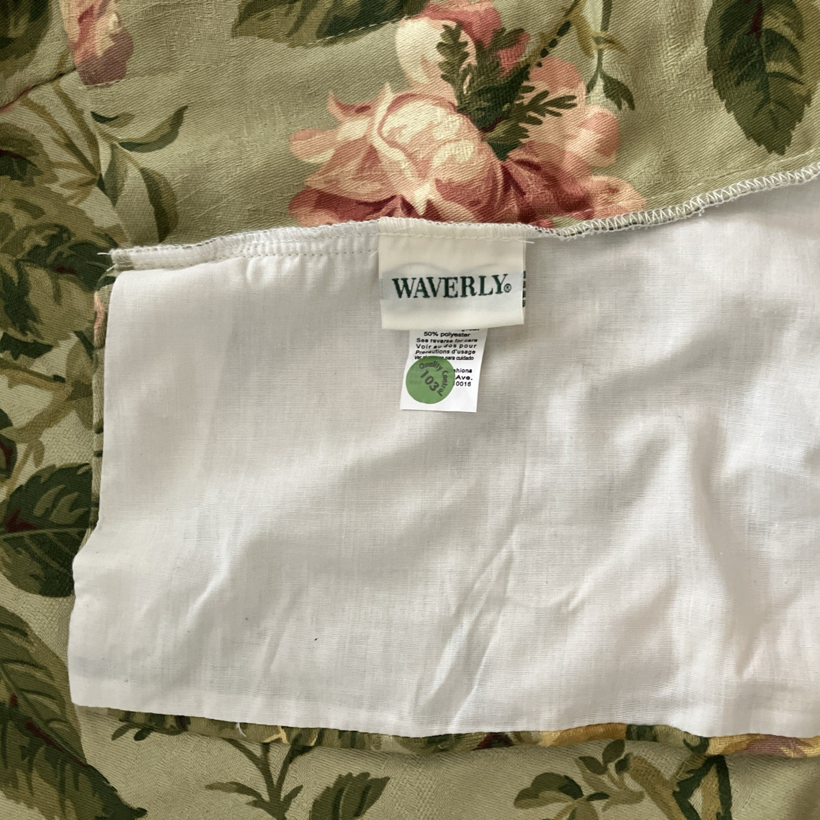 4 Available NEW Waverly Waterfall Swag window Valance Green Rose Floral w trim