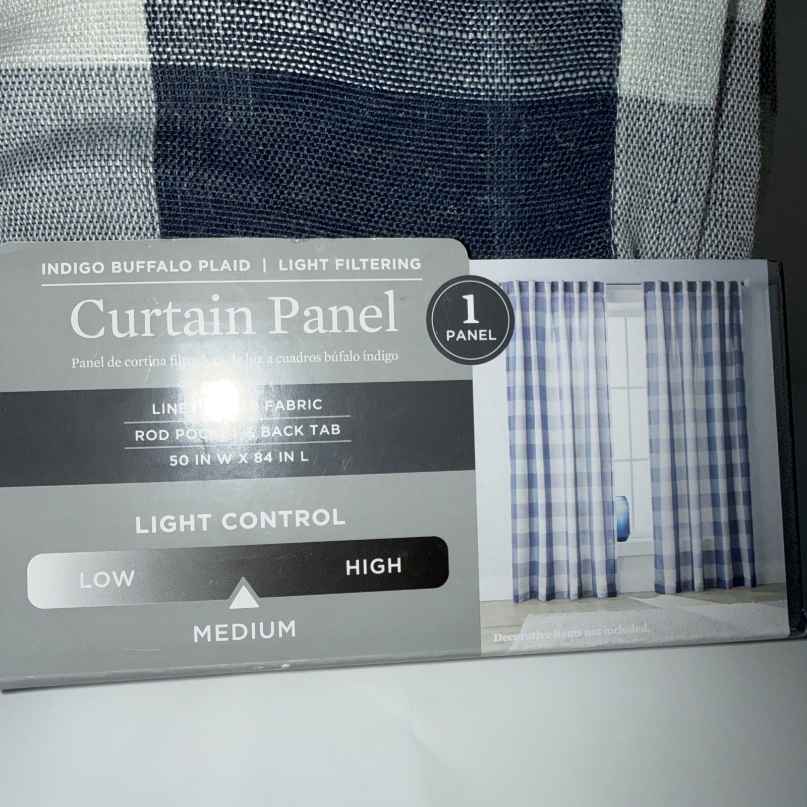 Better Homes and Gardens Curtain Panels Indigo Medium Light Control 50 X 84