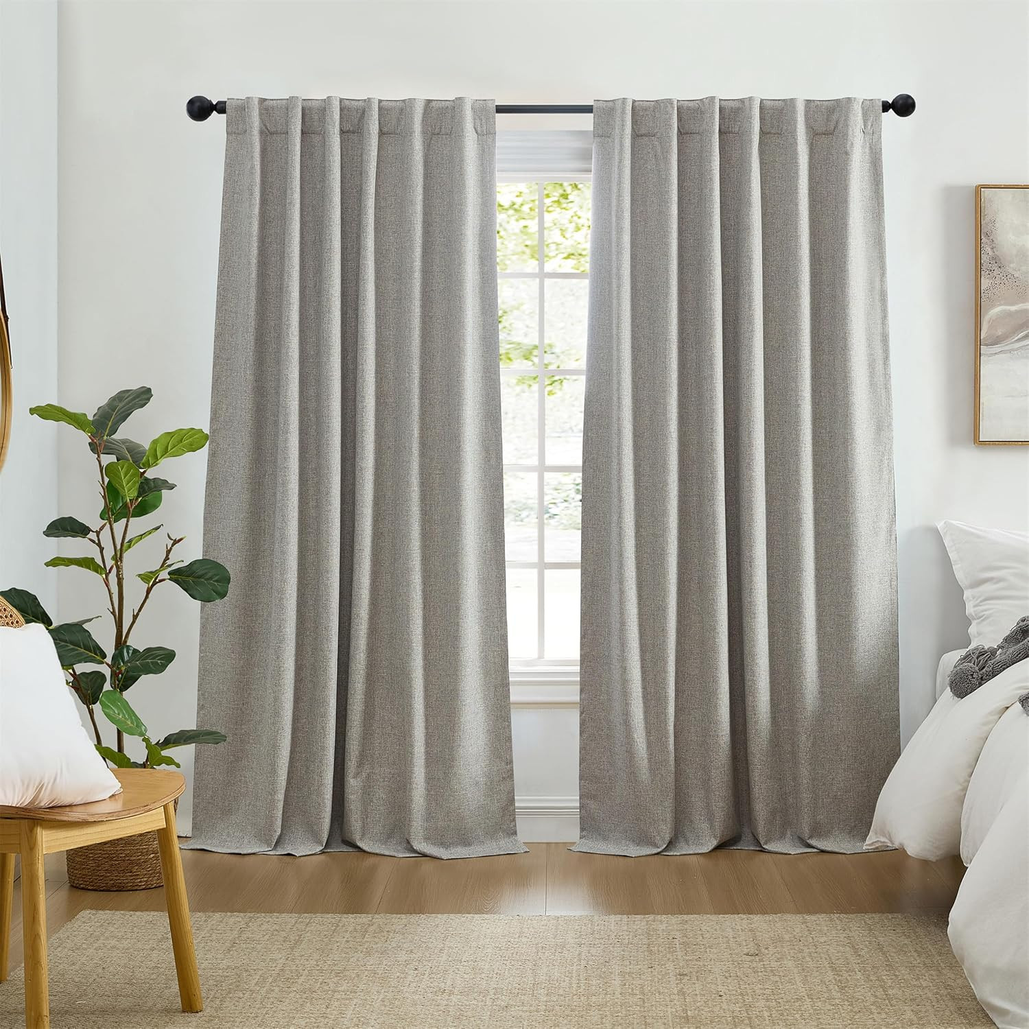 Max-Blackout Energy Efficient Gray Window Curtain Panel 52″x95″ for Any Room