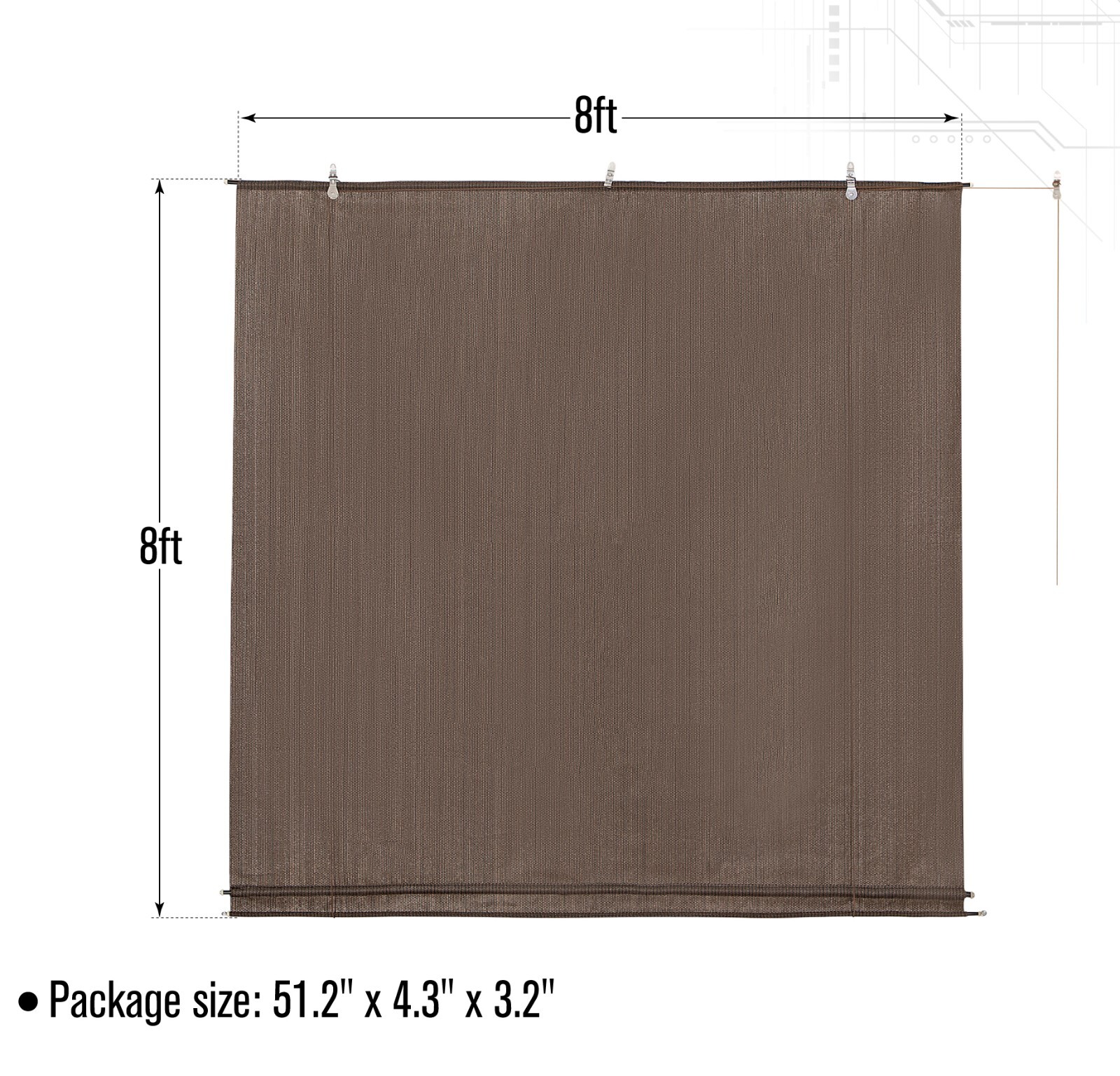 Roll Up Shade Roller Shade Blind for Outdoor Patio Porch Pergola Deck Office