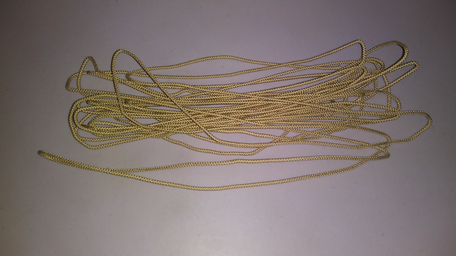 Vintage kirsch traverse rod braided cord (11 yards) golden beige. 431