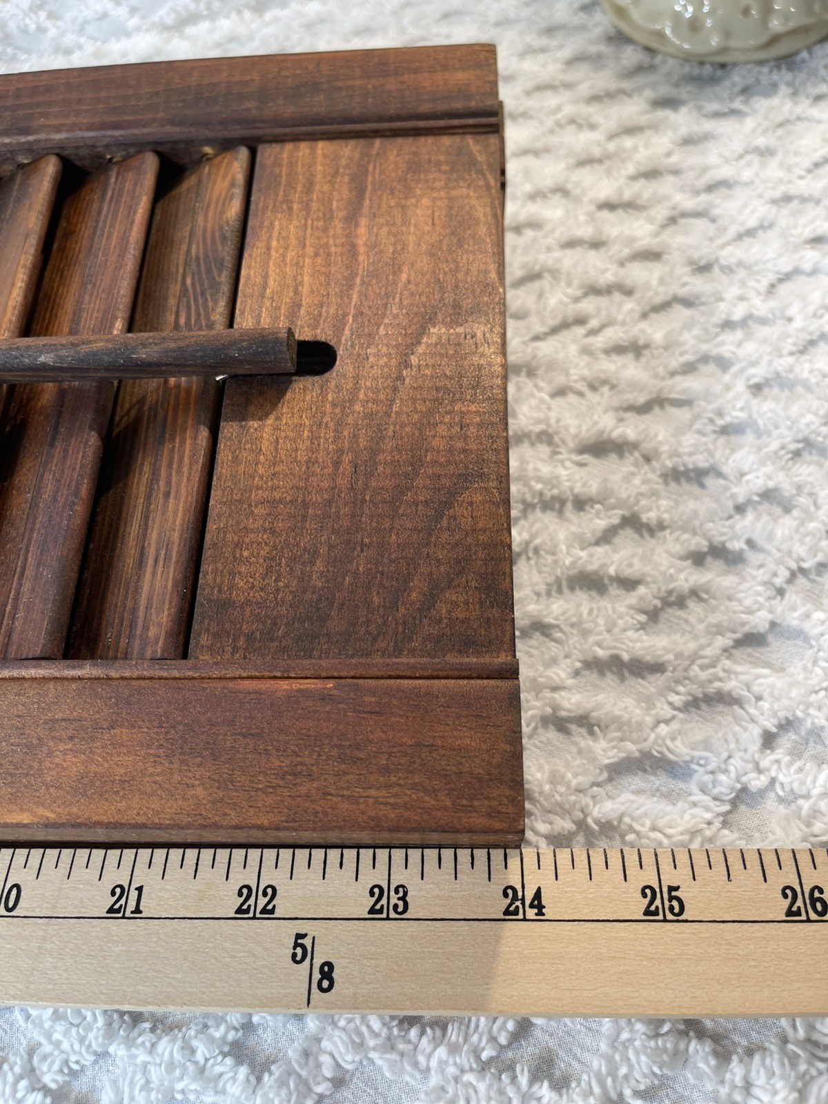 VTG! Plantation Window Shutters ~Wood~Louver~Brown~24” X 16 1/8” Set of 2!