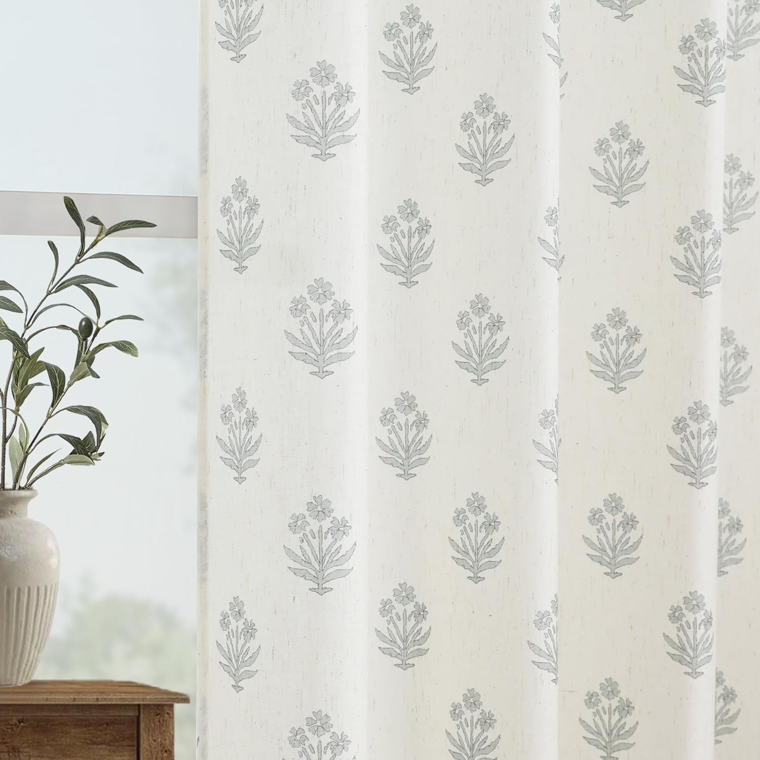 Chic Plaid Floral Curtains for Elegant Home Décor – Perfect for Any Room