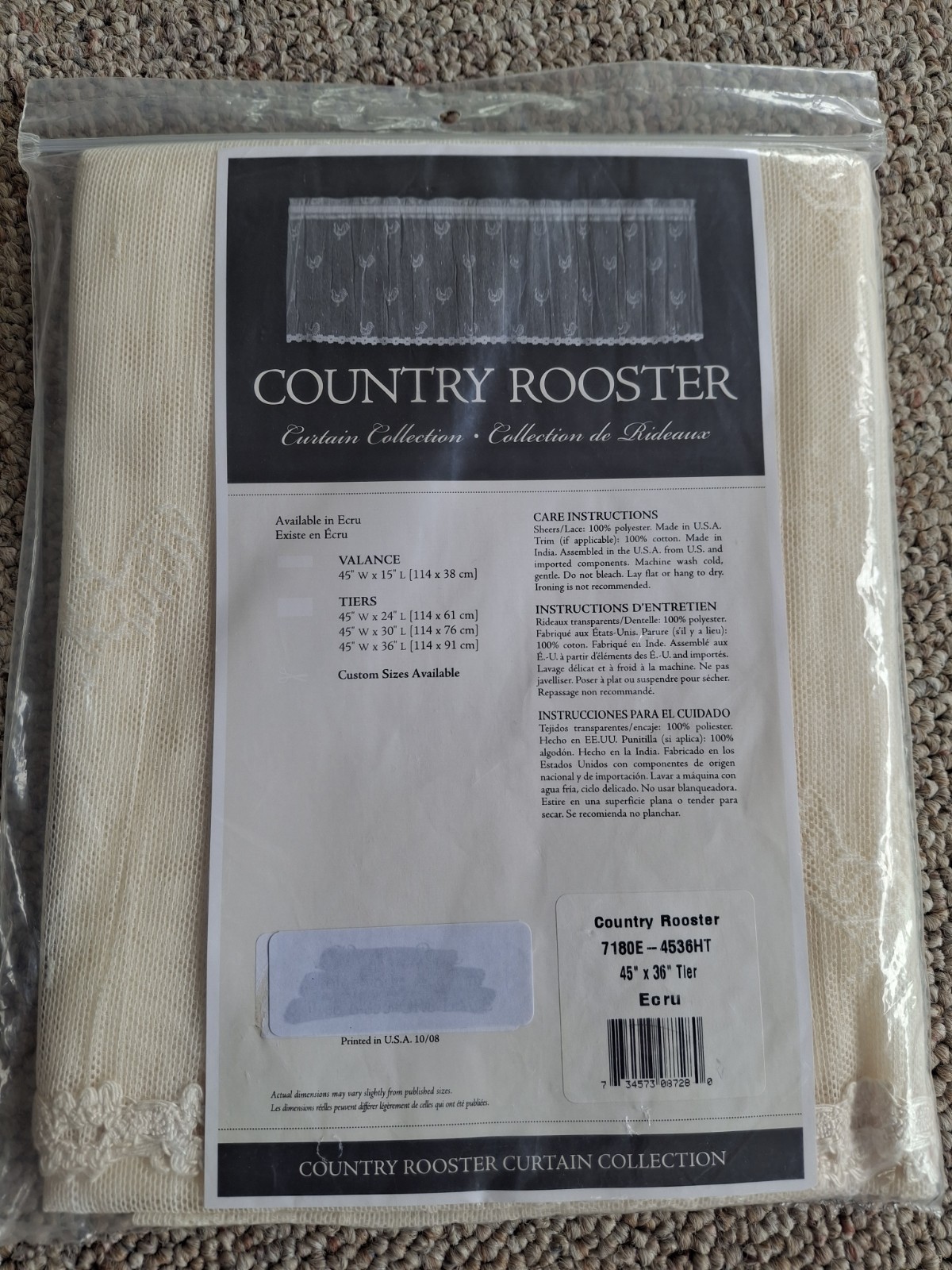 Heritage Lace COUNTRY ROOSTER 36″ Tier Ecru