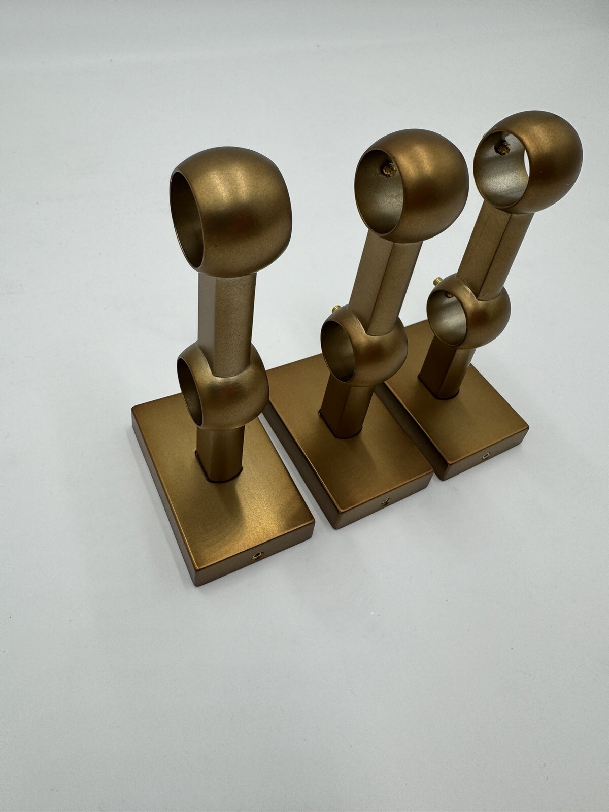 Williams Sonoma Double Curtain Bracket Assembly Hardware Kit Simple Barral Brass