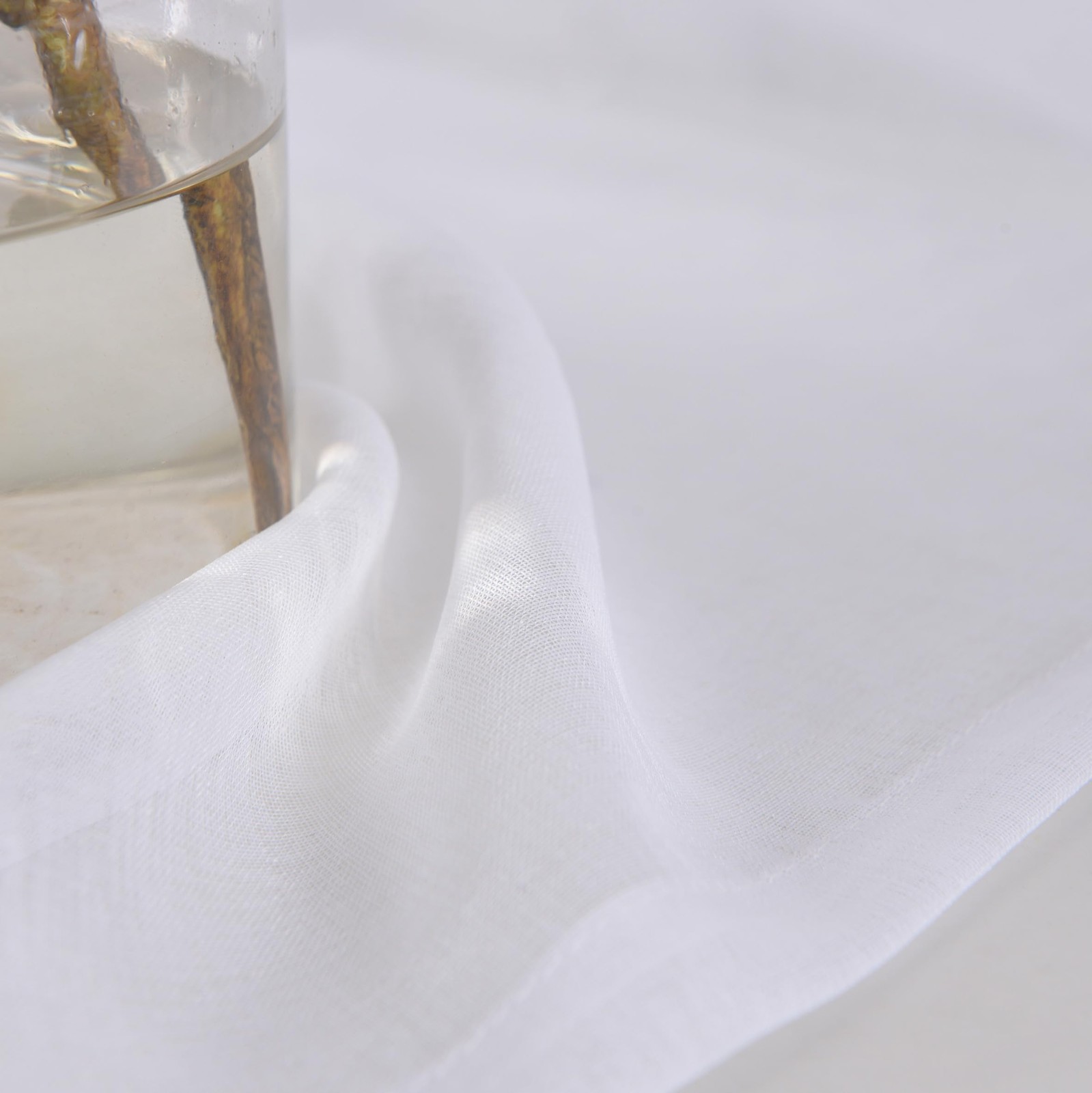 MYSTIC-HOME Sheer Curtains White 45 Inch 52″W x 45″L (Pack of 2),
